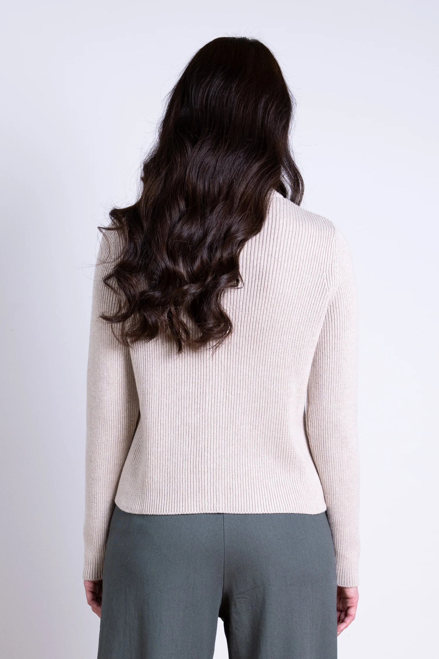 AW25 Button Through Cardi - Sand - Image 4