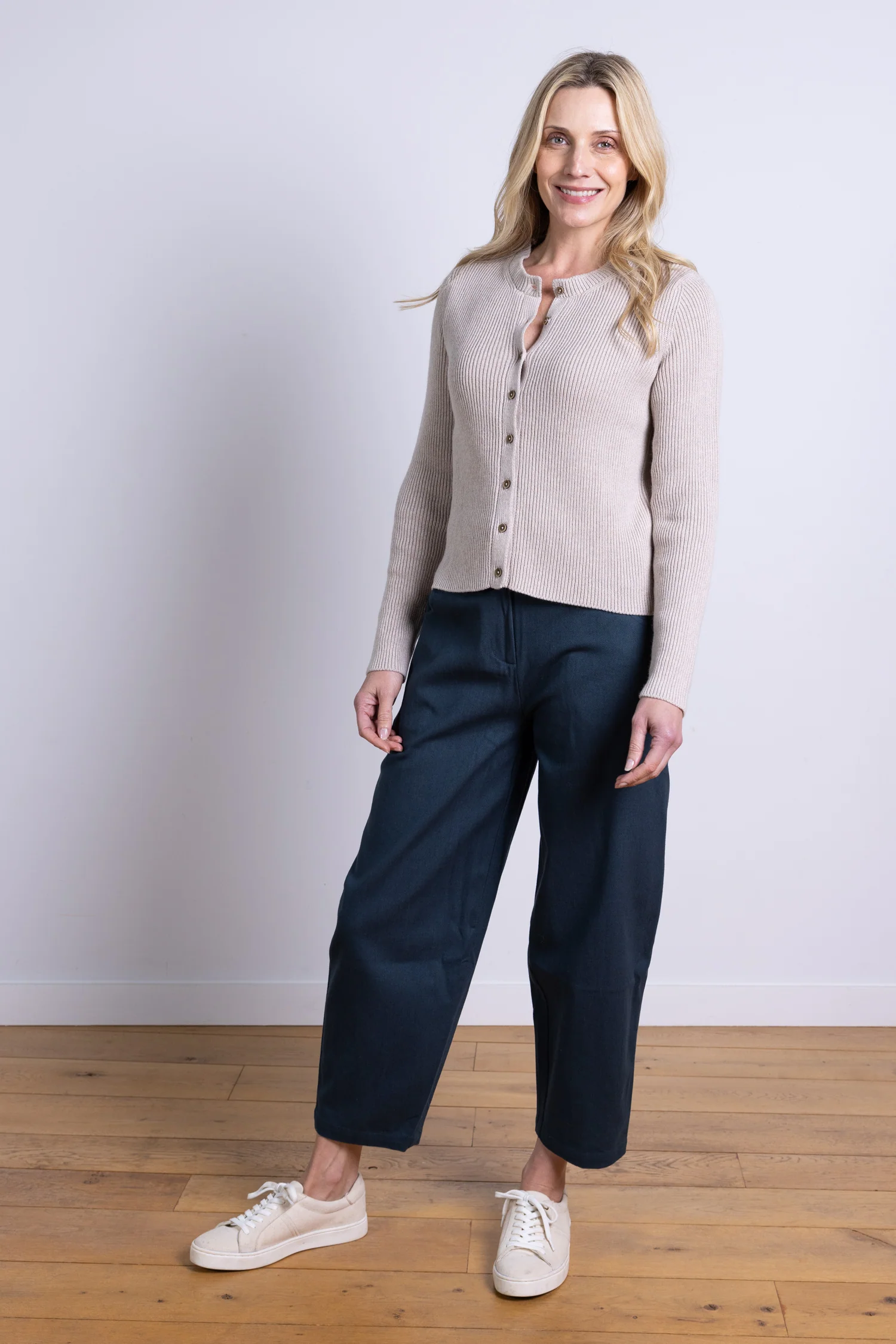 AW25 Button Through Cardi - Sand - Image 6