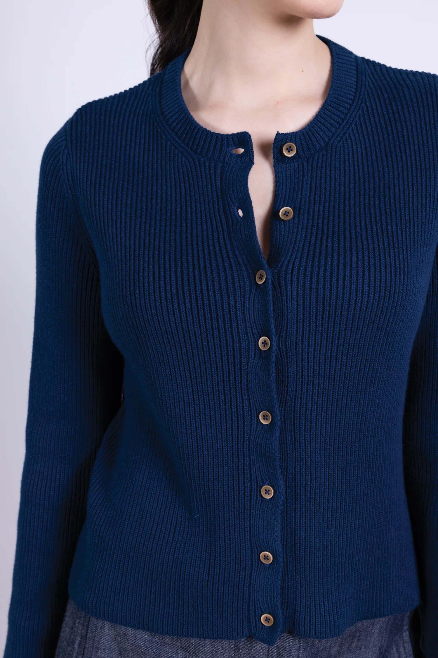 AW25 Button Through Cardi - Thunder - Image 2