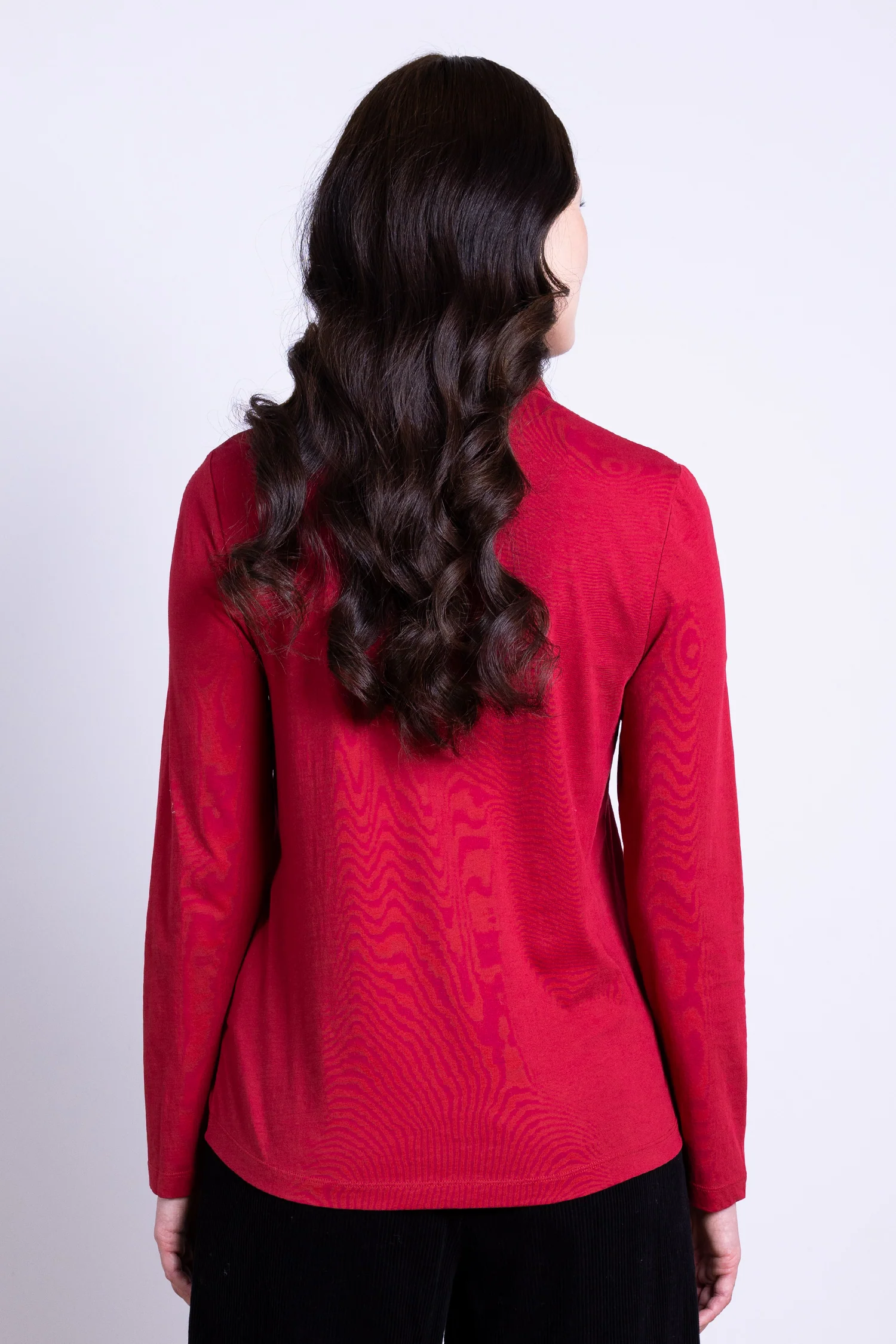 AW25 Collared Jersey Top - Scarlet - Image 3