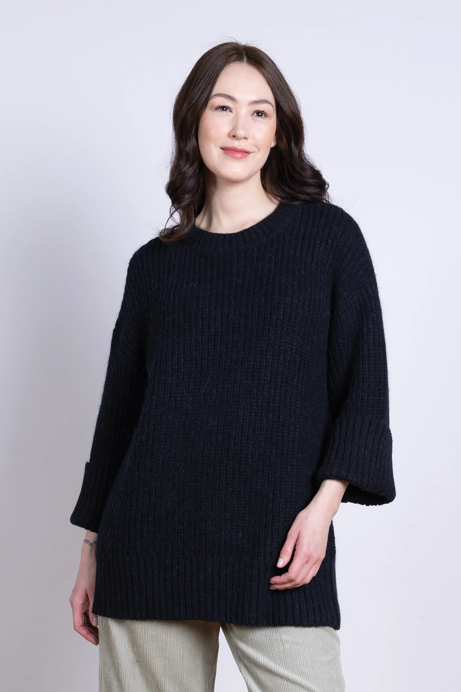 AW25 Cosy Round Neck Jumper - Black - Image 2