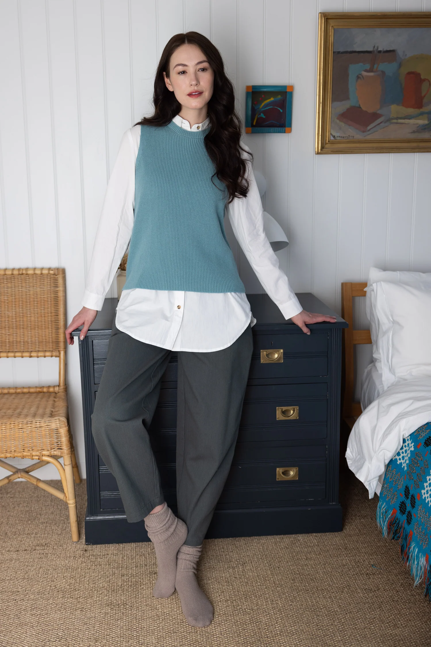 AW25 Cropped Trouser - Buff - Image 3