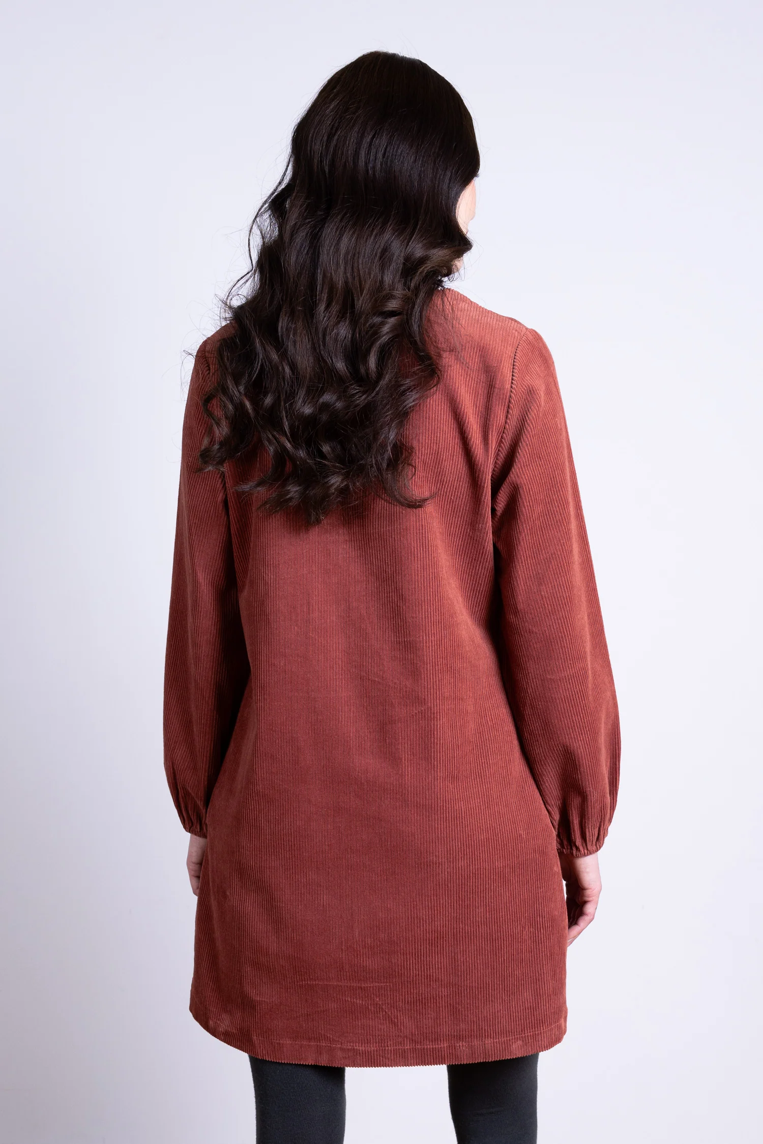 AW25 Gathered Cuff Tunic Dress - Rose - Image 3