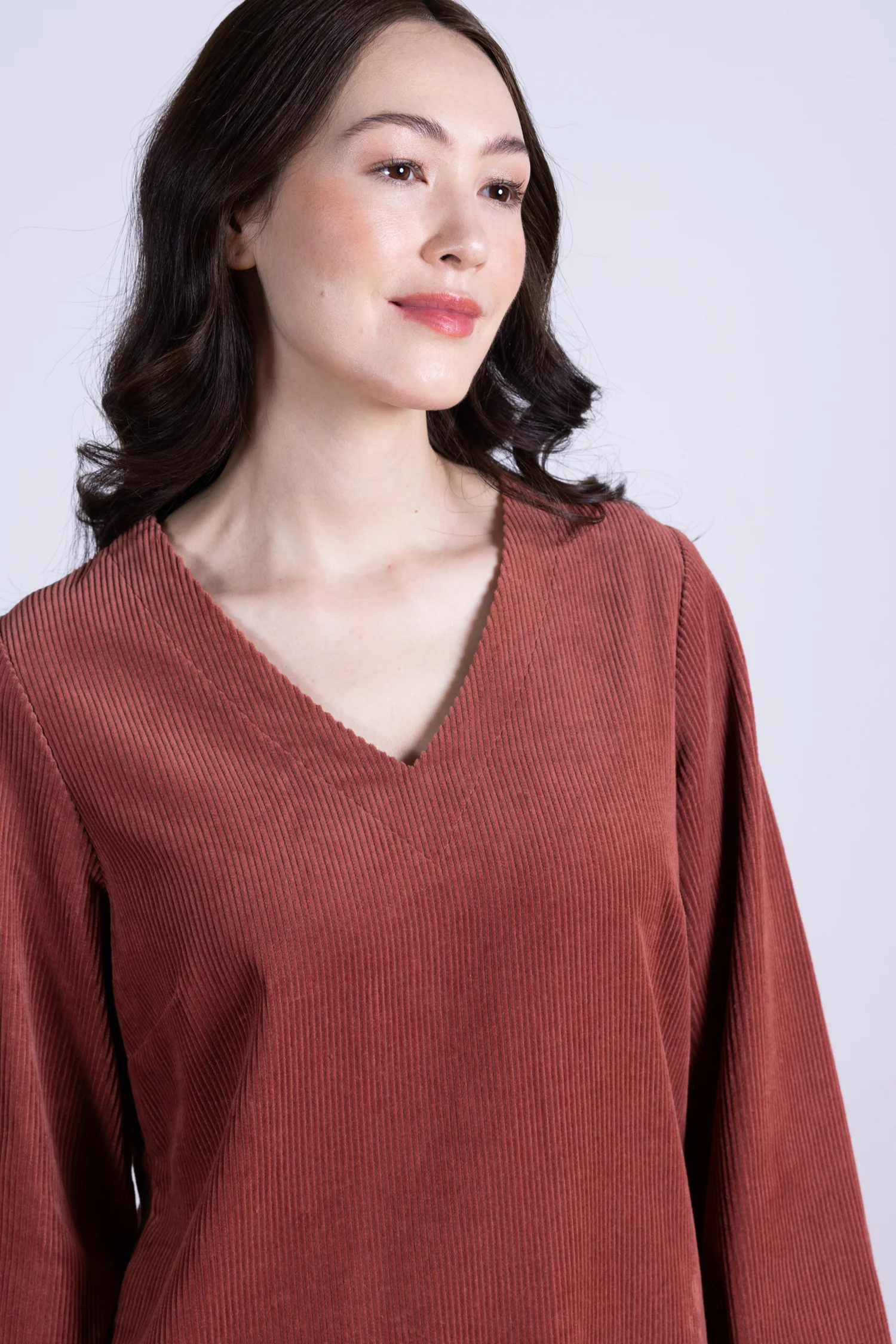 AW25 Gathered Cuff Tunic Dress - Rose - Image 4