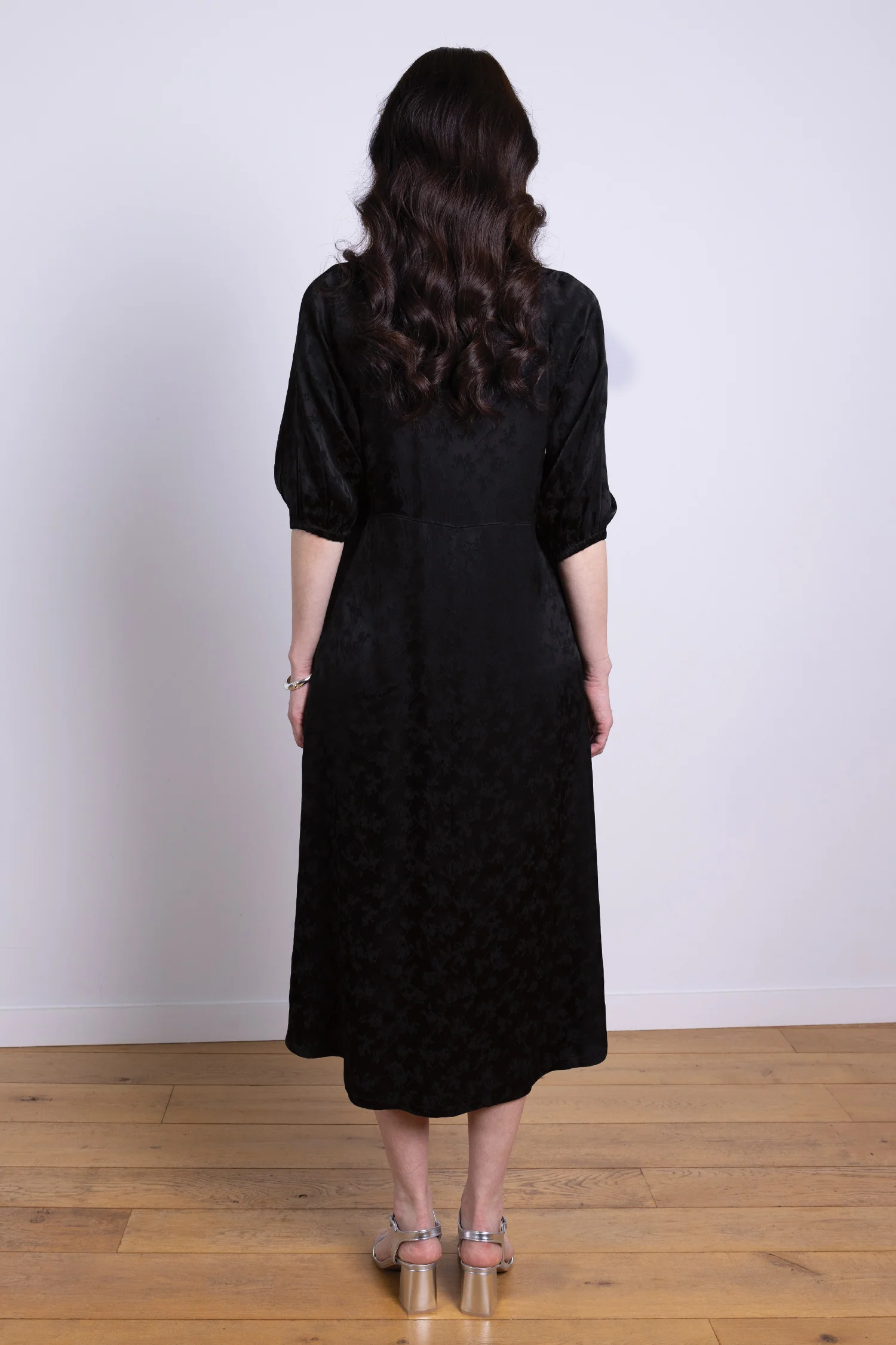 AW25 Jacquard Midi Dress - Black - Image 2