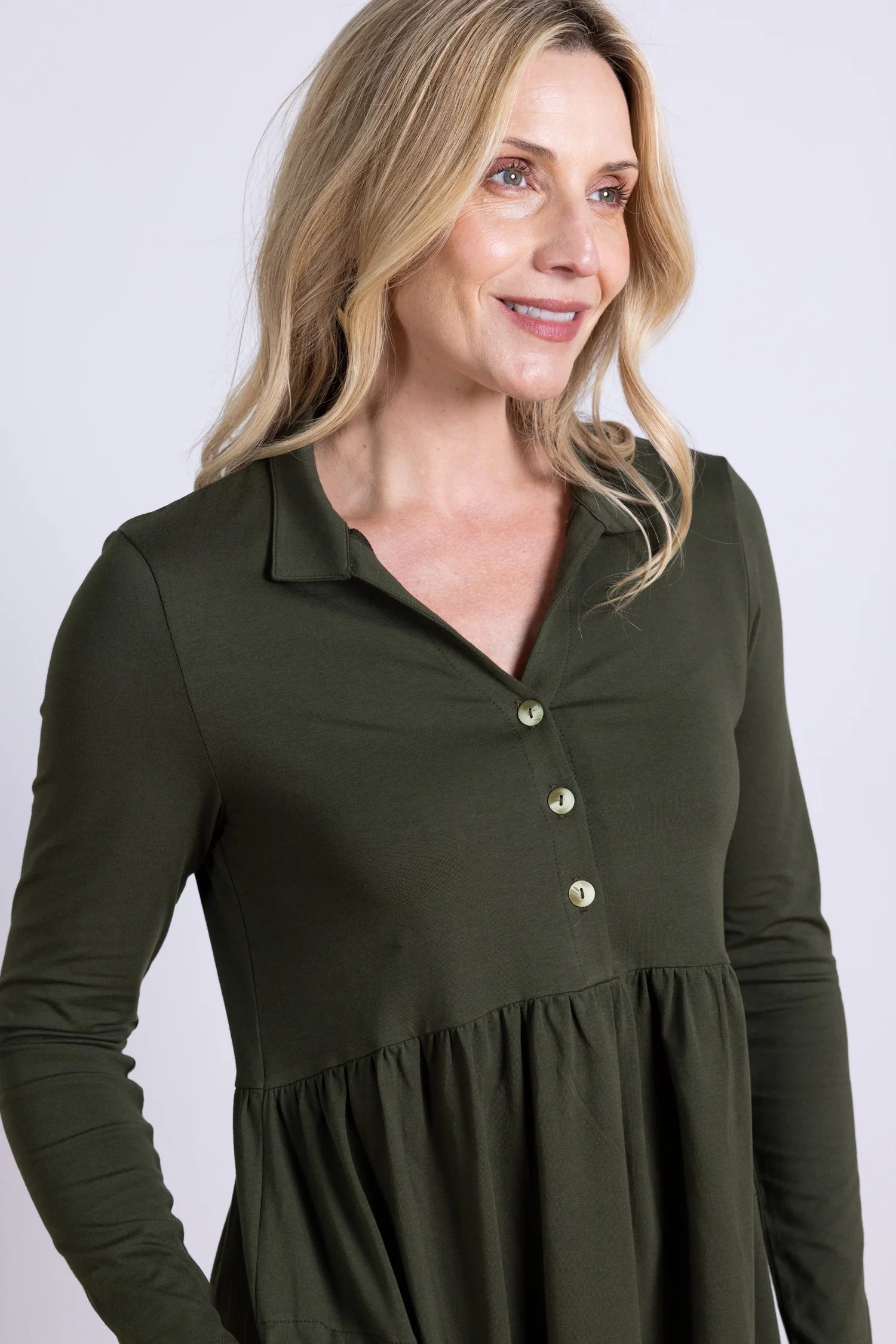 AW25 Long Sleeve Tunic Dress - Juniper - Image 4