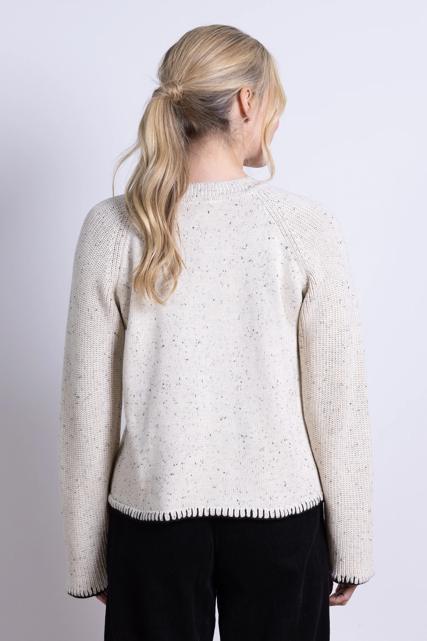 AW25 Ribbed Sleeve Jumper - Ivory - Image 3