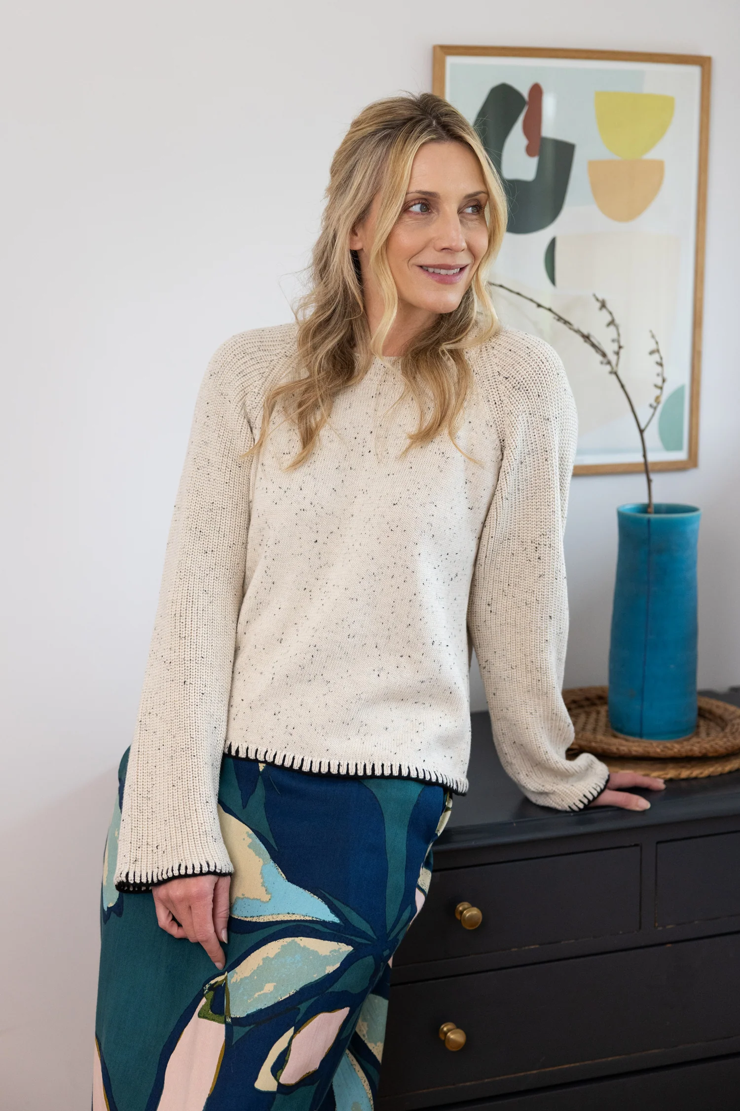AW25 Ribbed Sleeve Jumper - Ivory - Image 4