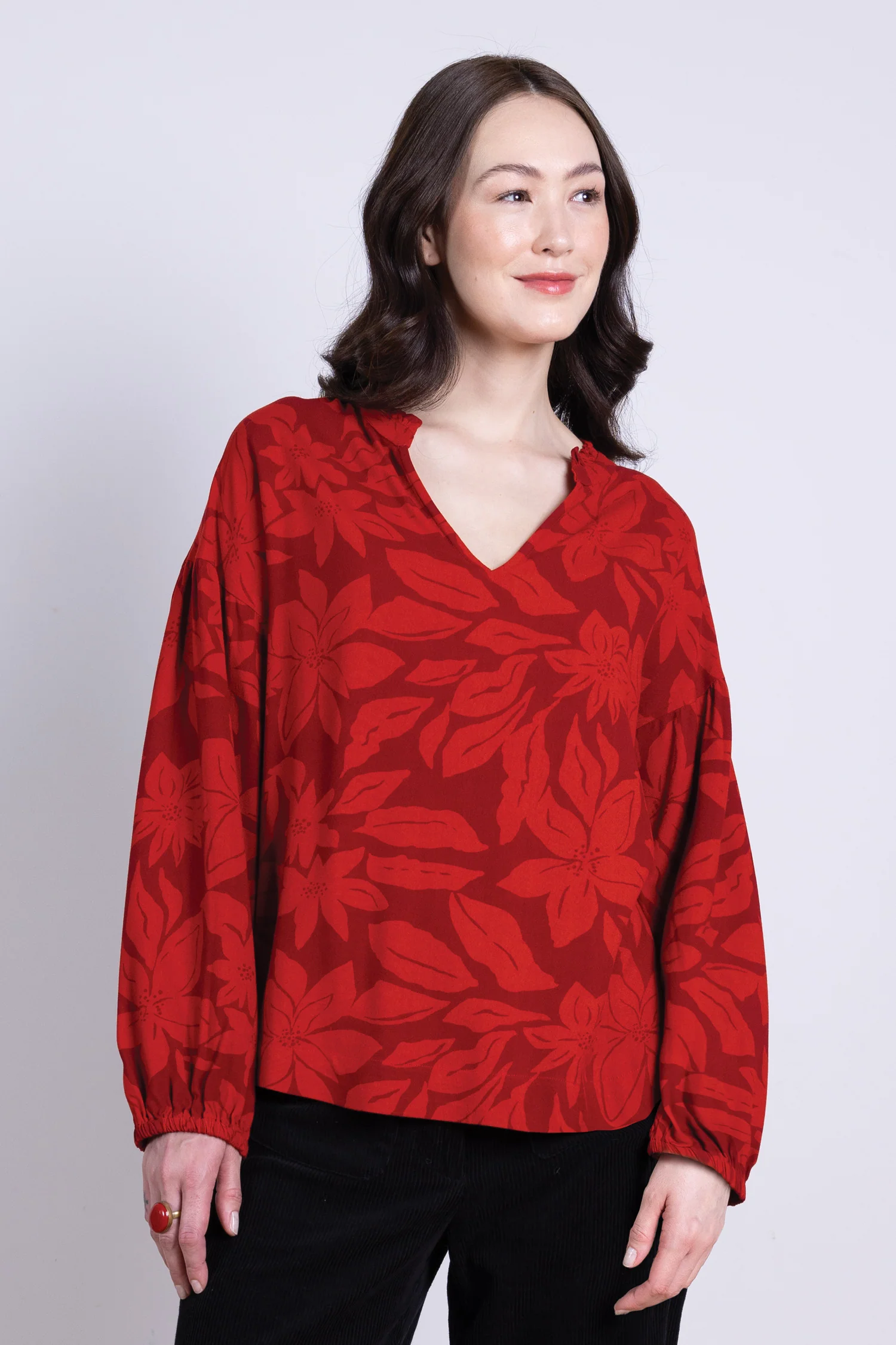 AW25 Smock Top - Burgundy