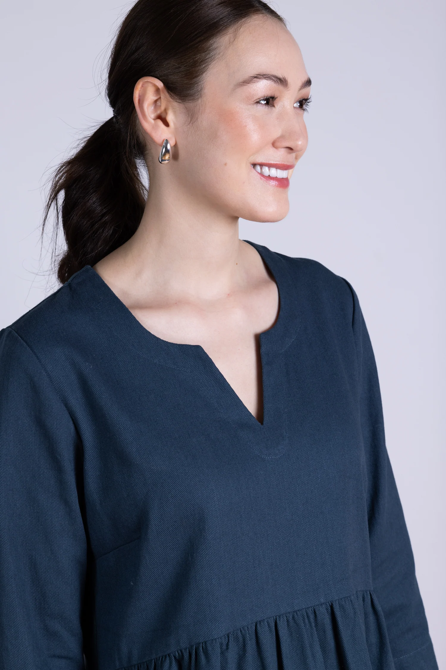 AW25 V Neck Midi Dress - Space - Image 4
