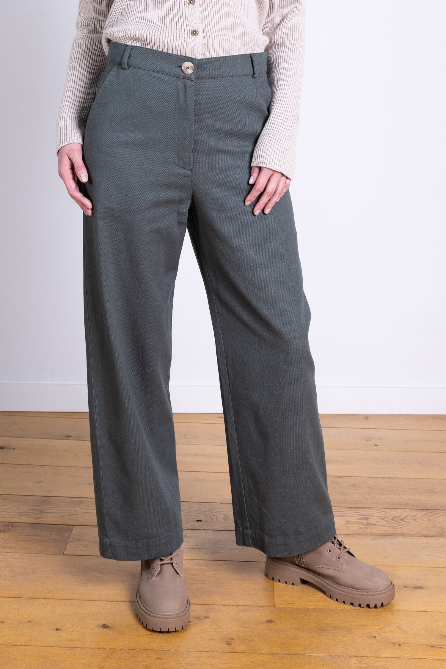 AW25 Wide Leg Trouser - Buff - Image 2