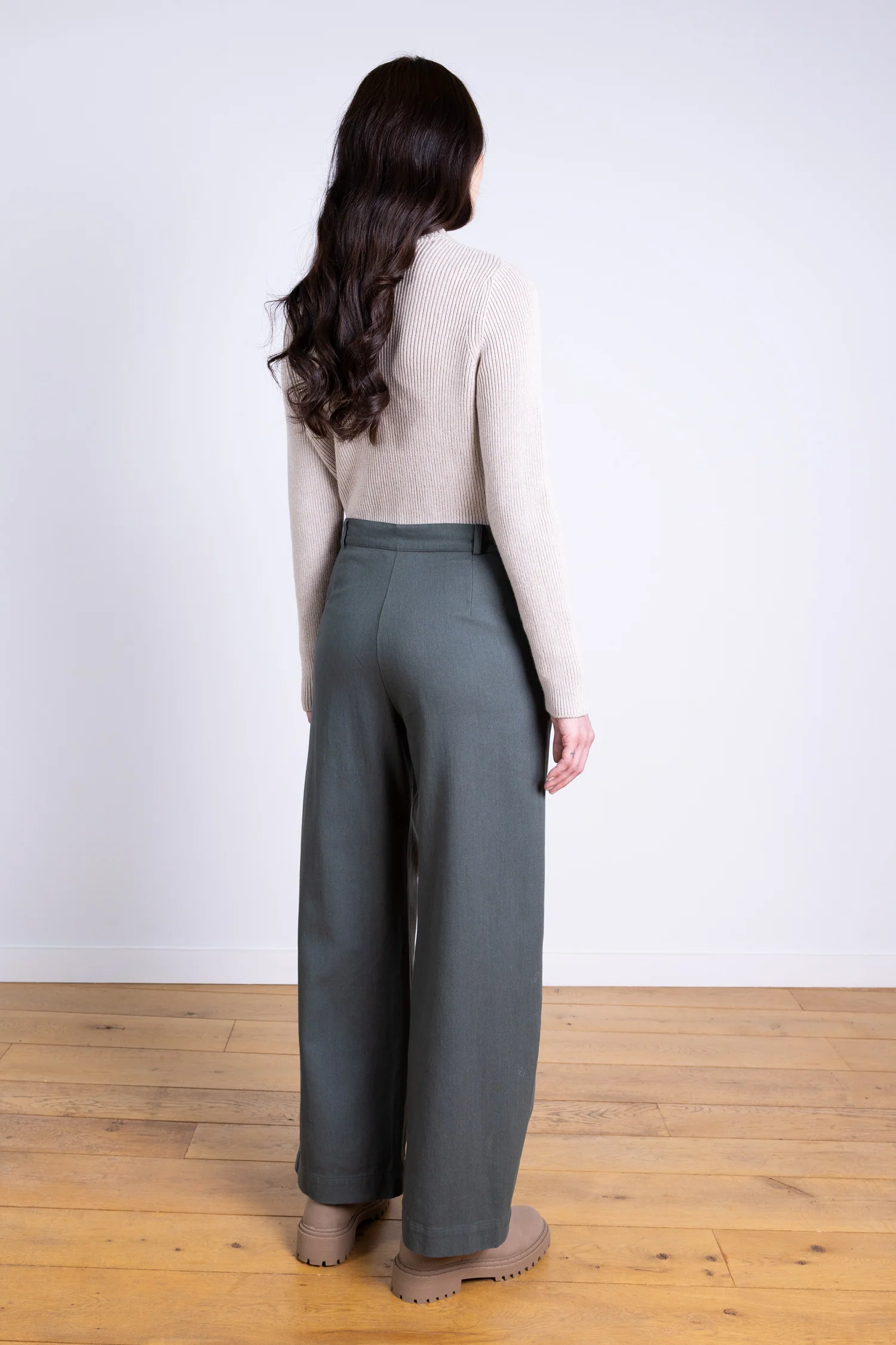 AW25 Wide Leg Trouser - Buff - Image 4