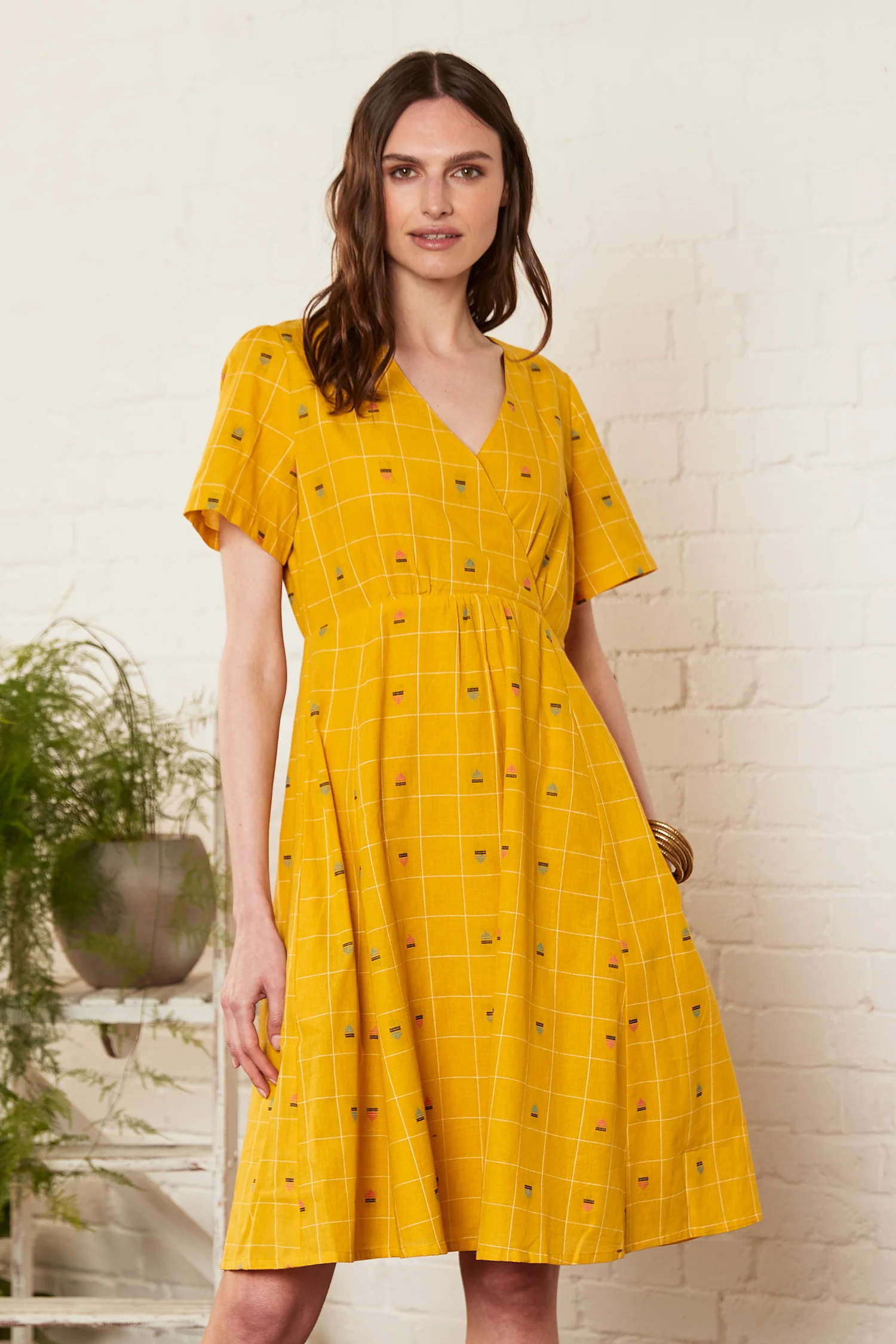 Beach Hut Cotton Kimon Sleeve Dress