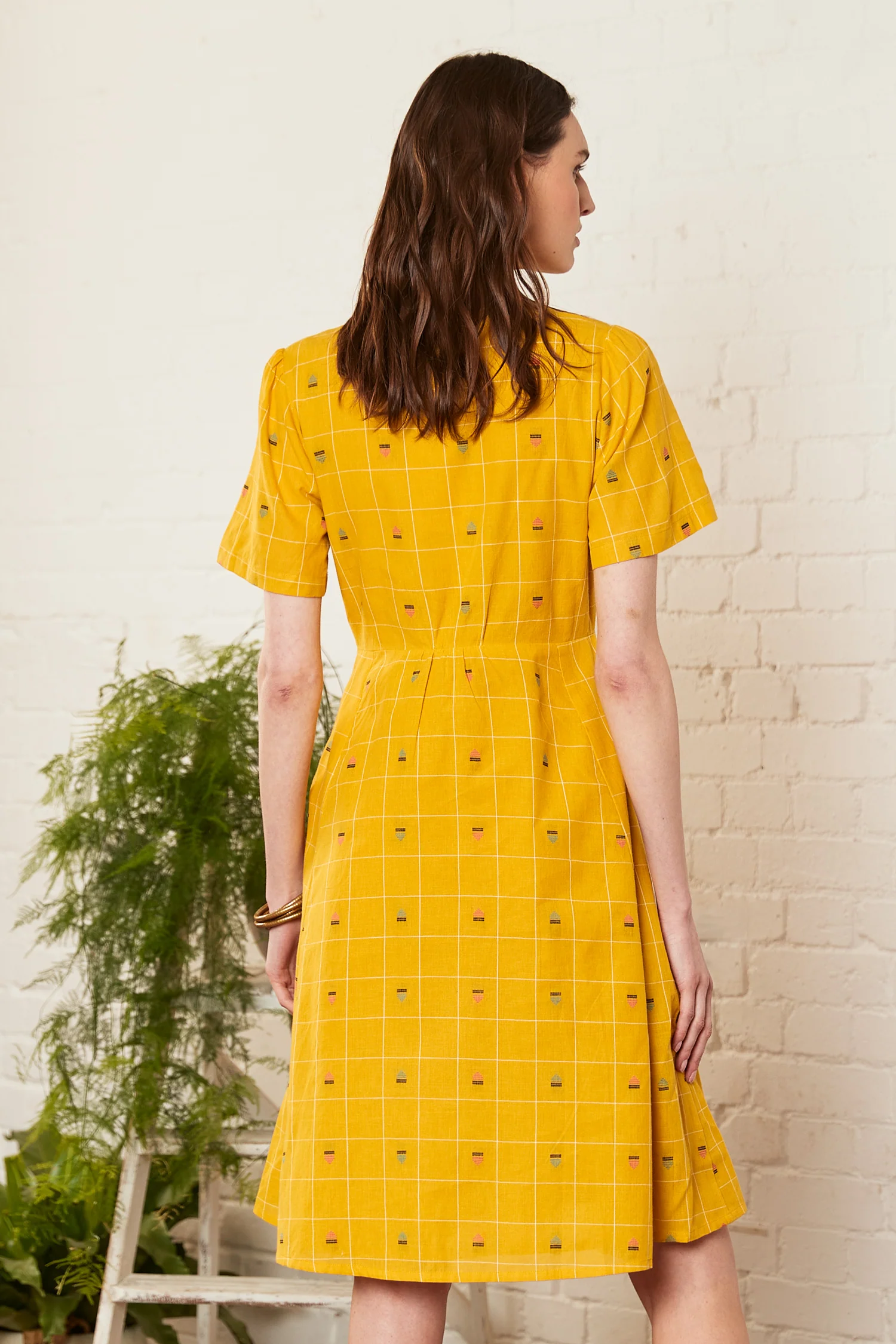 Beach Hut Cotton Kimon Sleeve Dress - Image 2