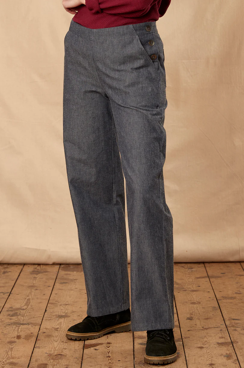 Straight Leg Chambray Trouser - Image 7