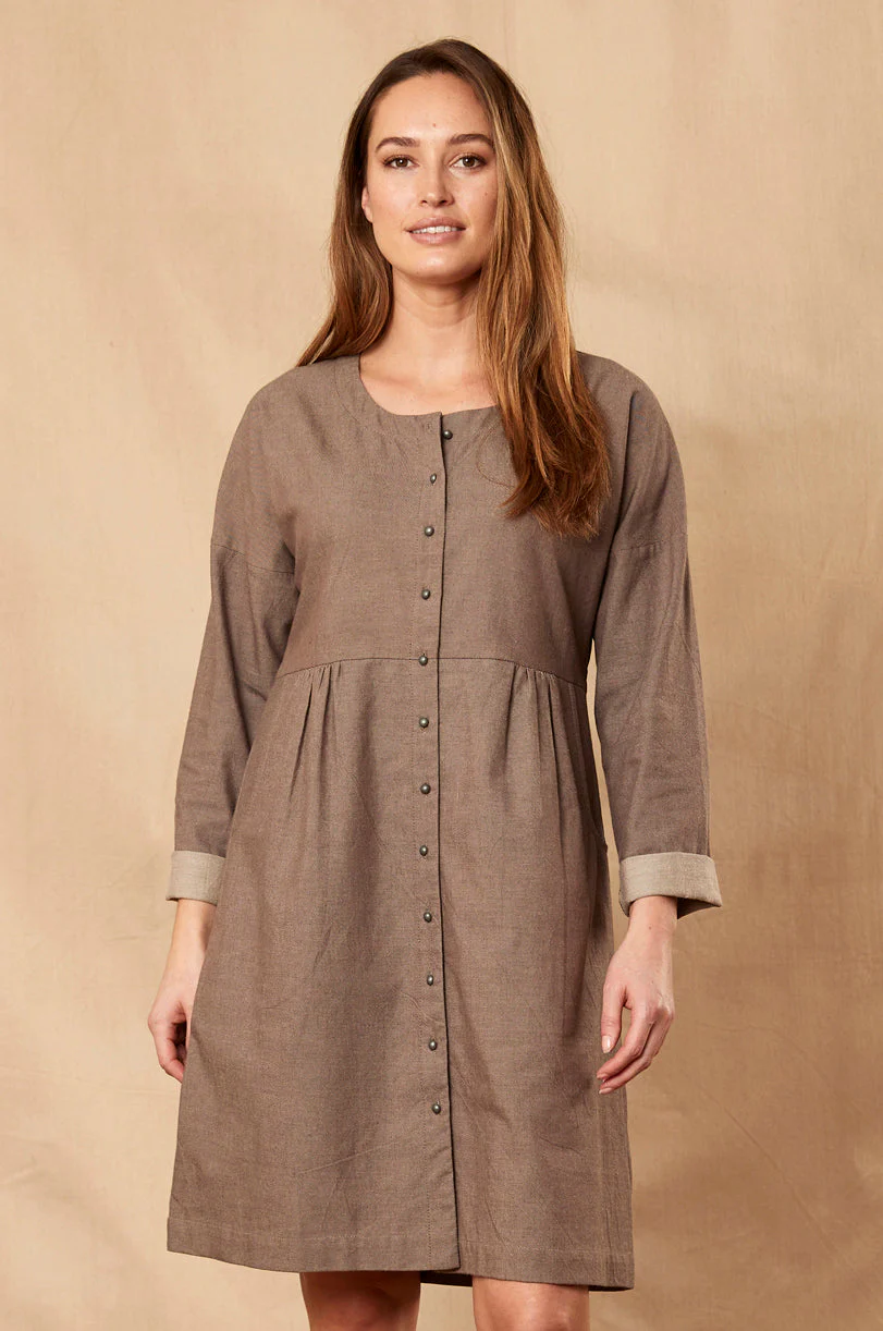 CH3081 Chambray Tunic Shirt Dress - Image 2