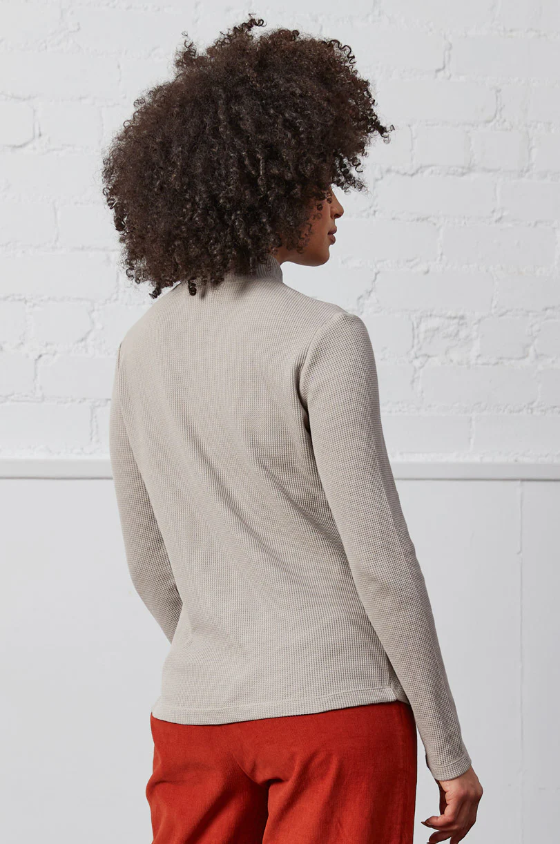 GOTS Organic Cotton Turtle Neck Waffle Top - Image 5