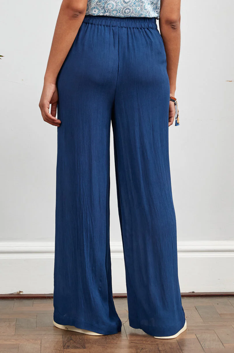 Crinkle Viscose Straight Leg Trousers - Image 4