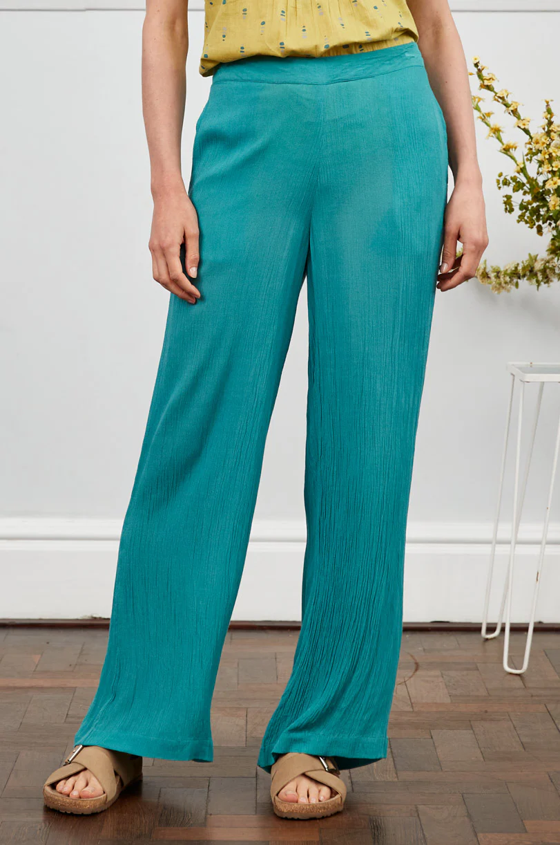 Crinkle Viscose Straight Leg Trousers - Image 5