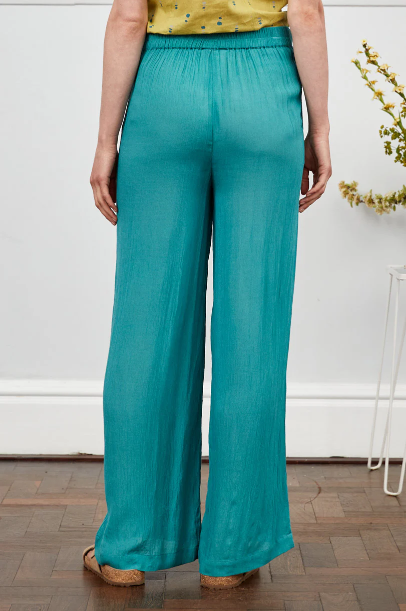 Crinkle Viscose Straight Leg Trousers - Image 6