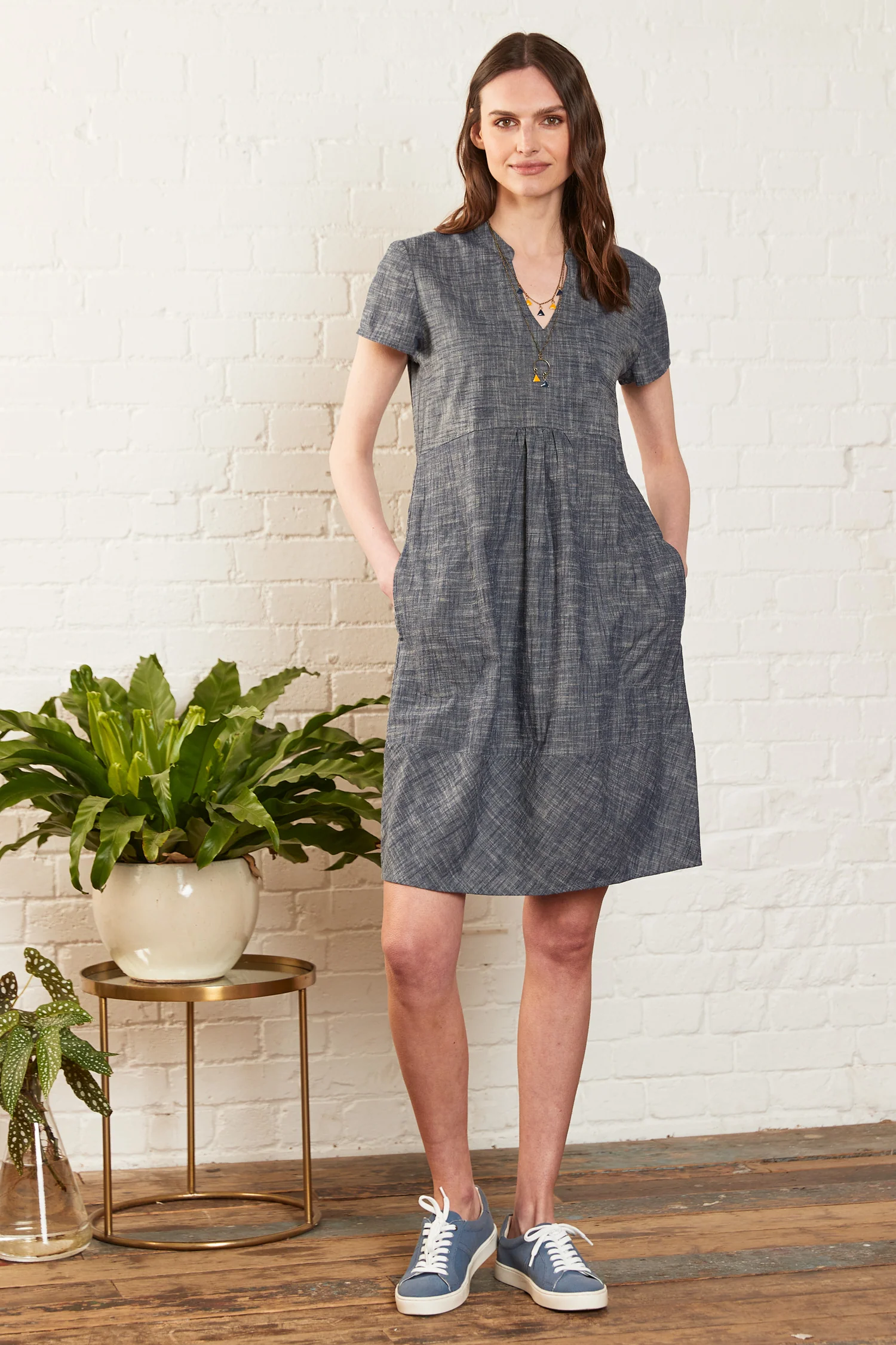 Cotton Chambray Tunic Dress - Image 4