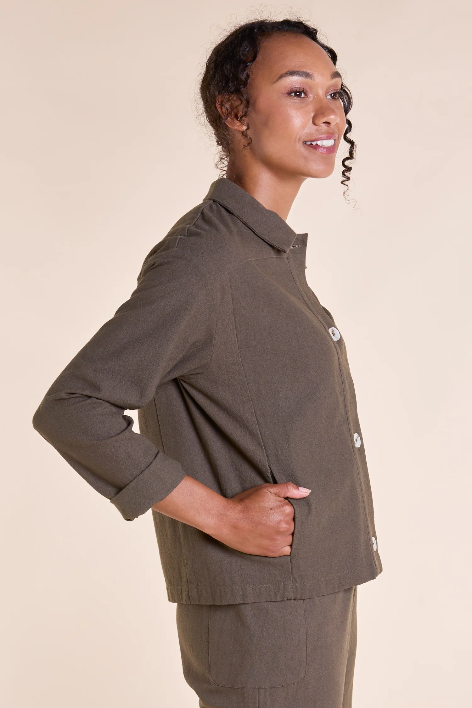 SS25 Cotton Jacket - Olive - Image 3