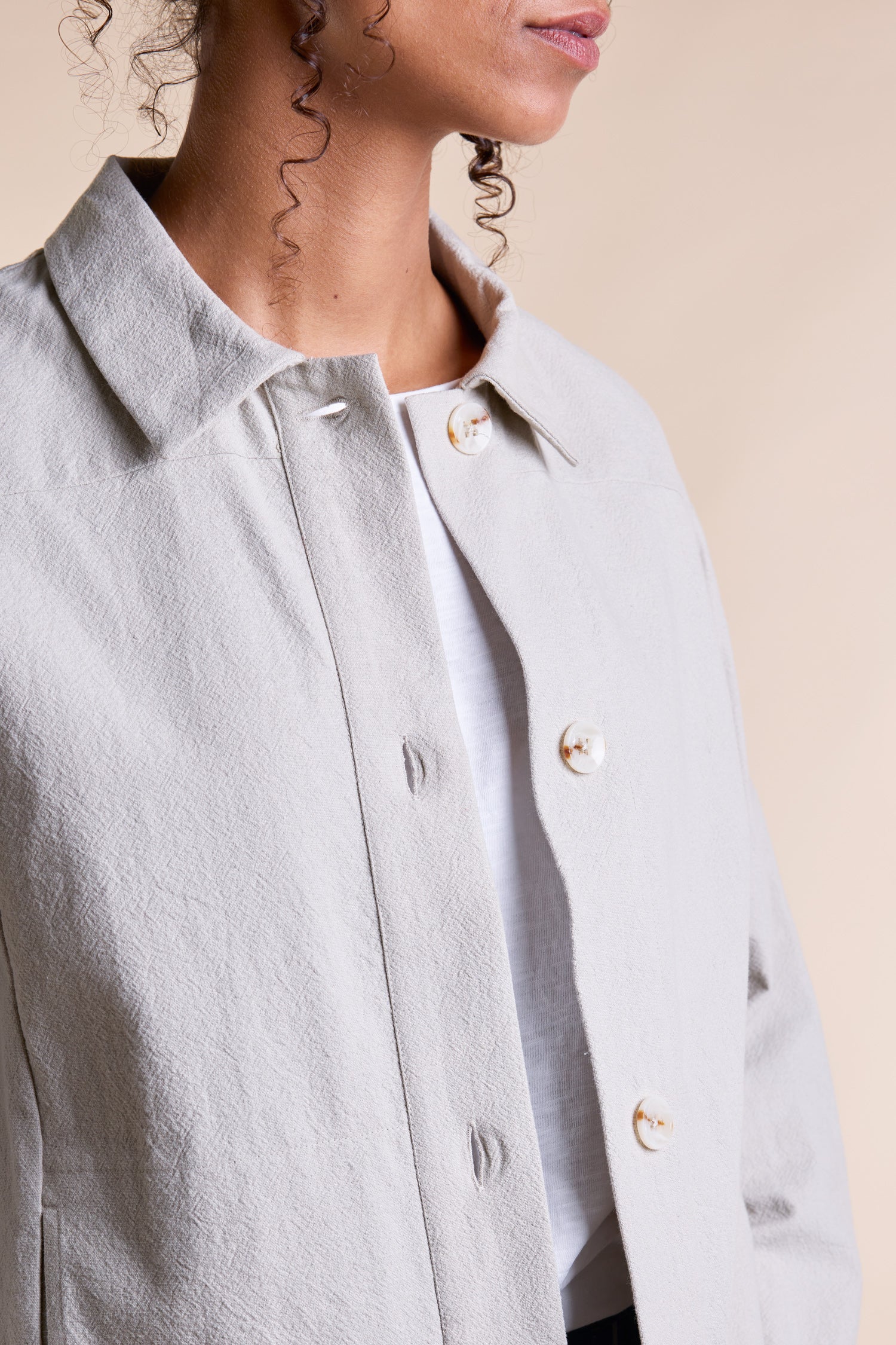 SS25 Cotton Jacket - Ecru - Image 3