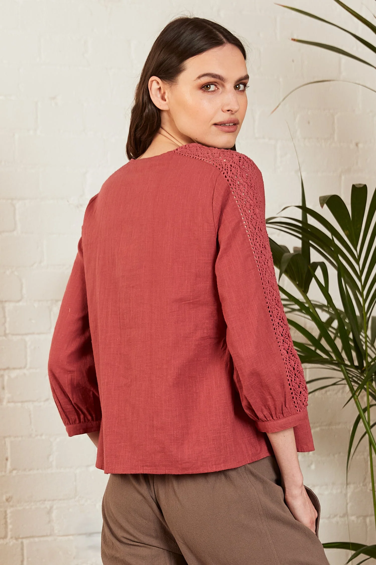Cotton Lace Trim Shirt - Image 4