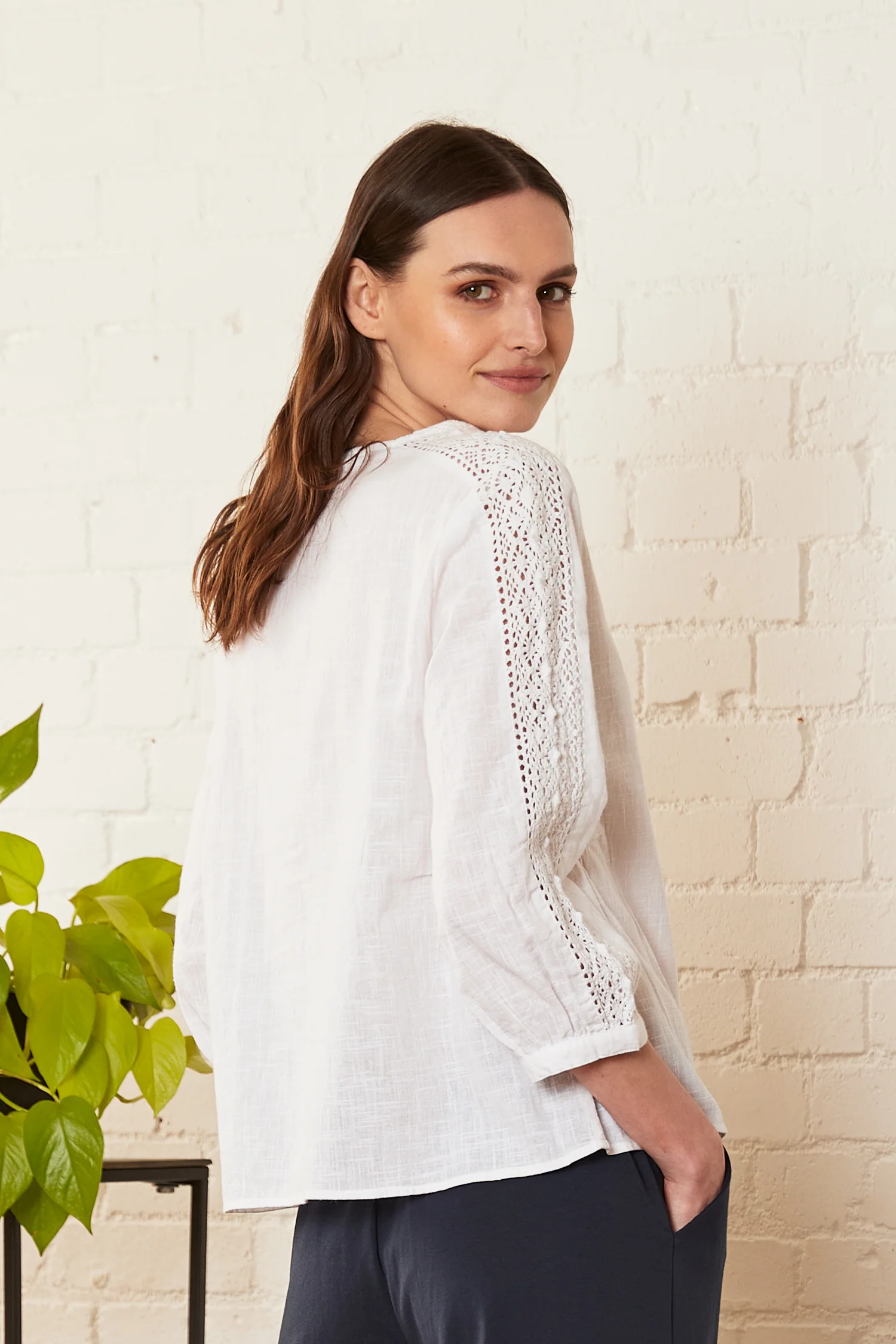 Cotton Lace Trim Shirt - Image 6