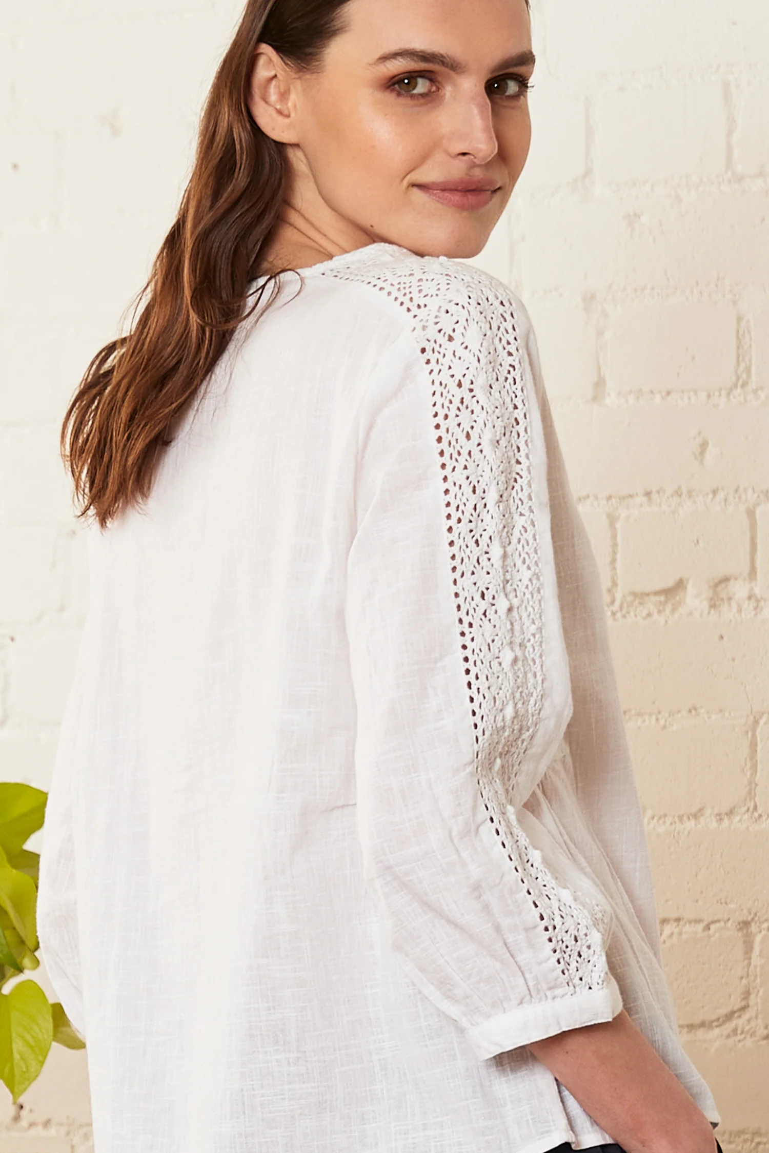 Cotton Lace Trim Shirt - Image 8
