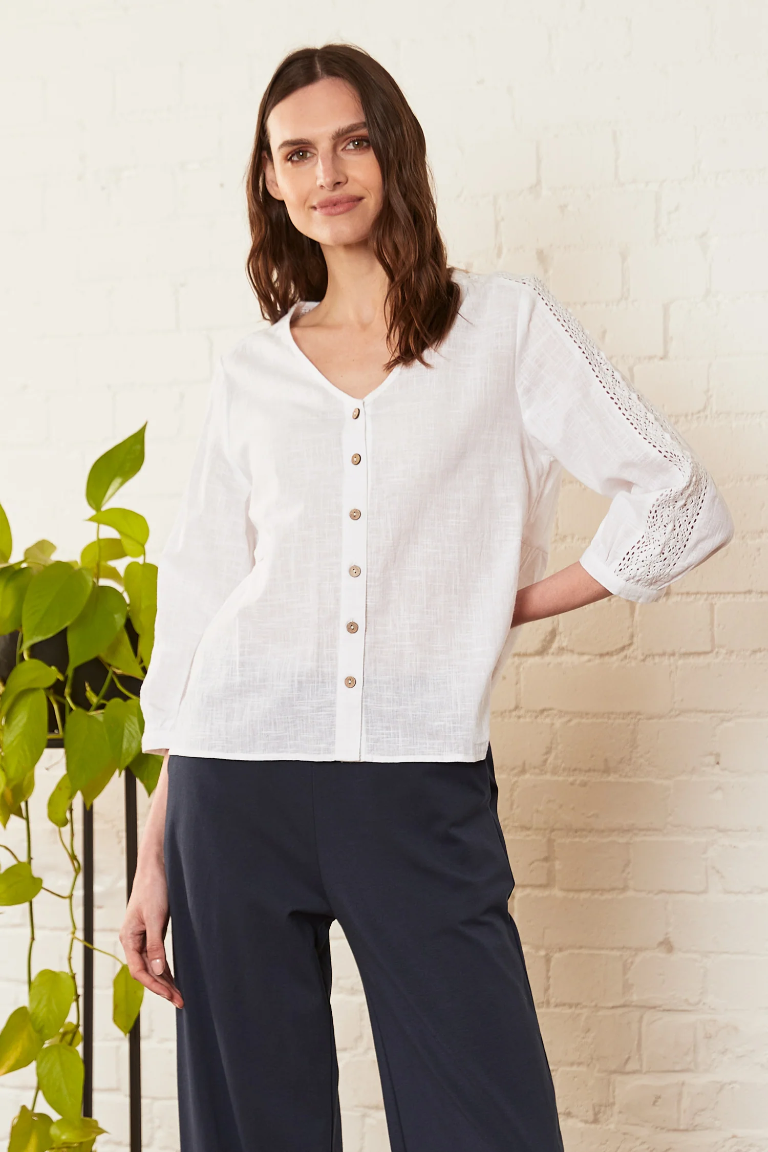 Cotton Lace Trim Shirt - Image 9