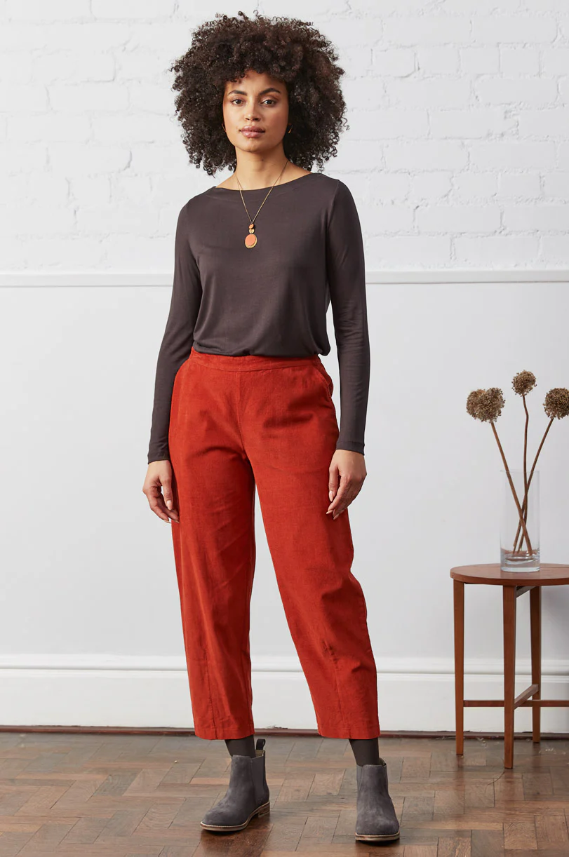 Cotton Curved-Leg Trousers - Image 5