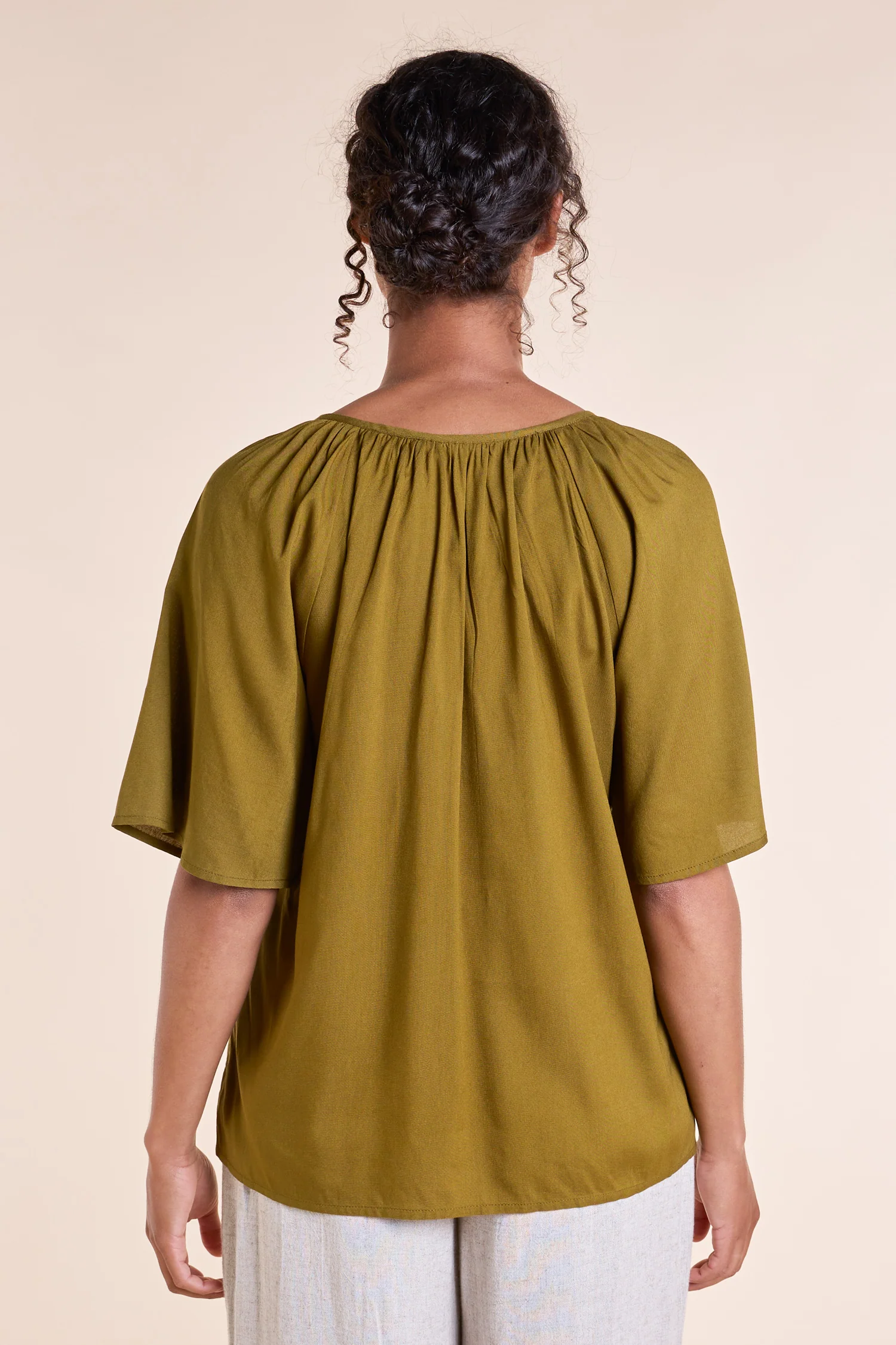 SS25 Embroidered Viscose Top - Ivy - Image 3