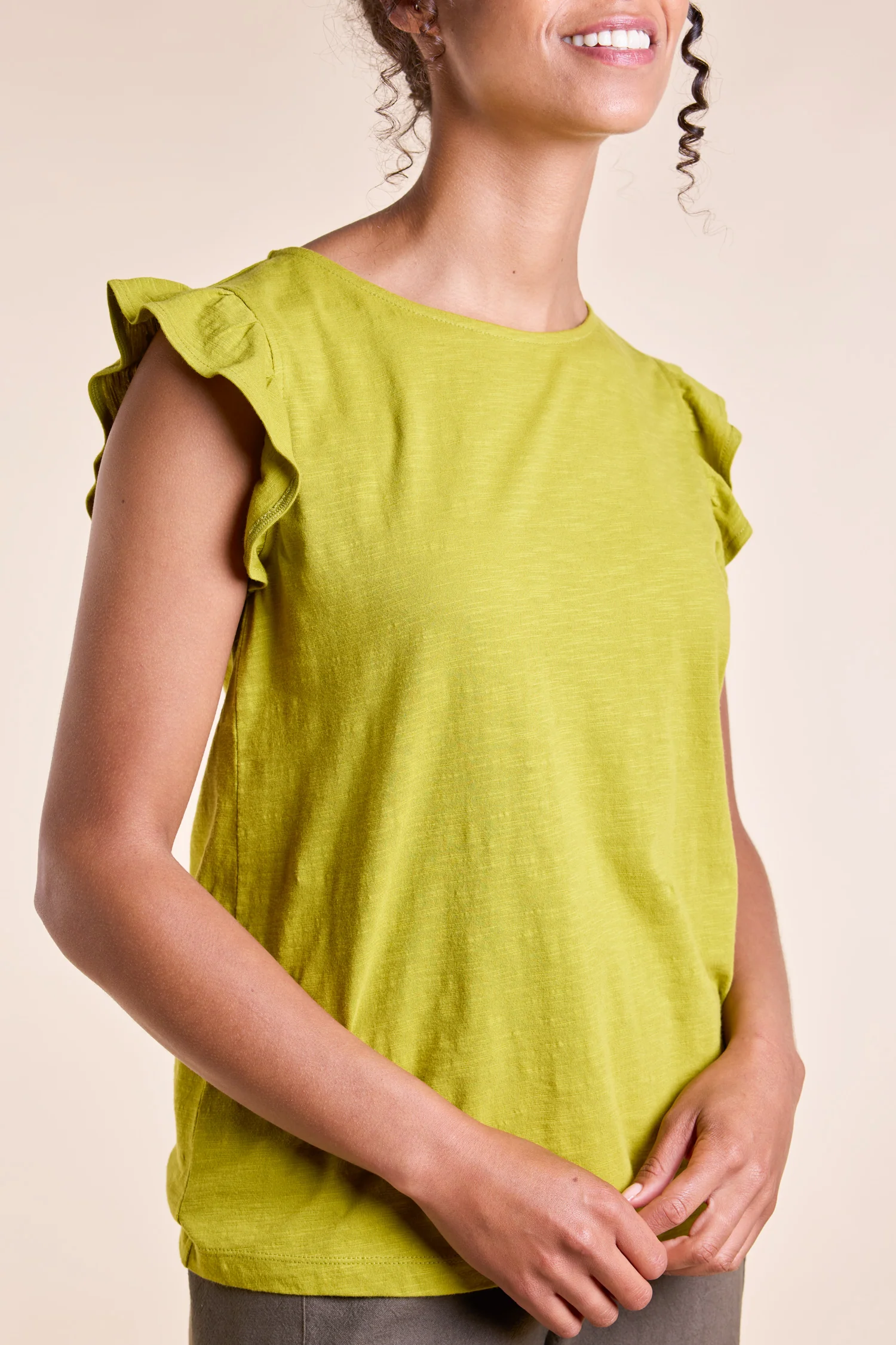 SS25 GOTS Organic Cotton Frill Top - Lotus - Image 4