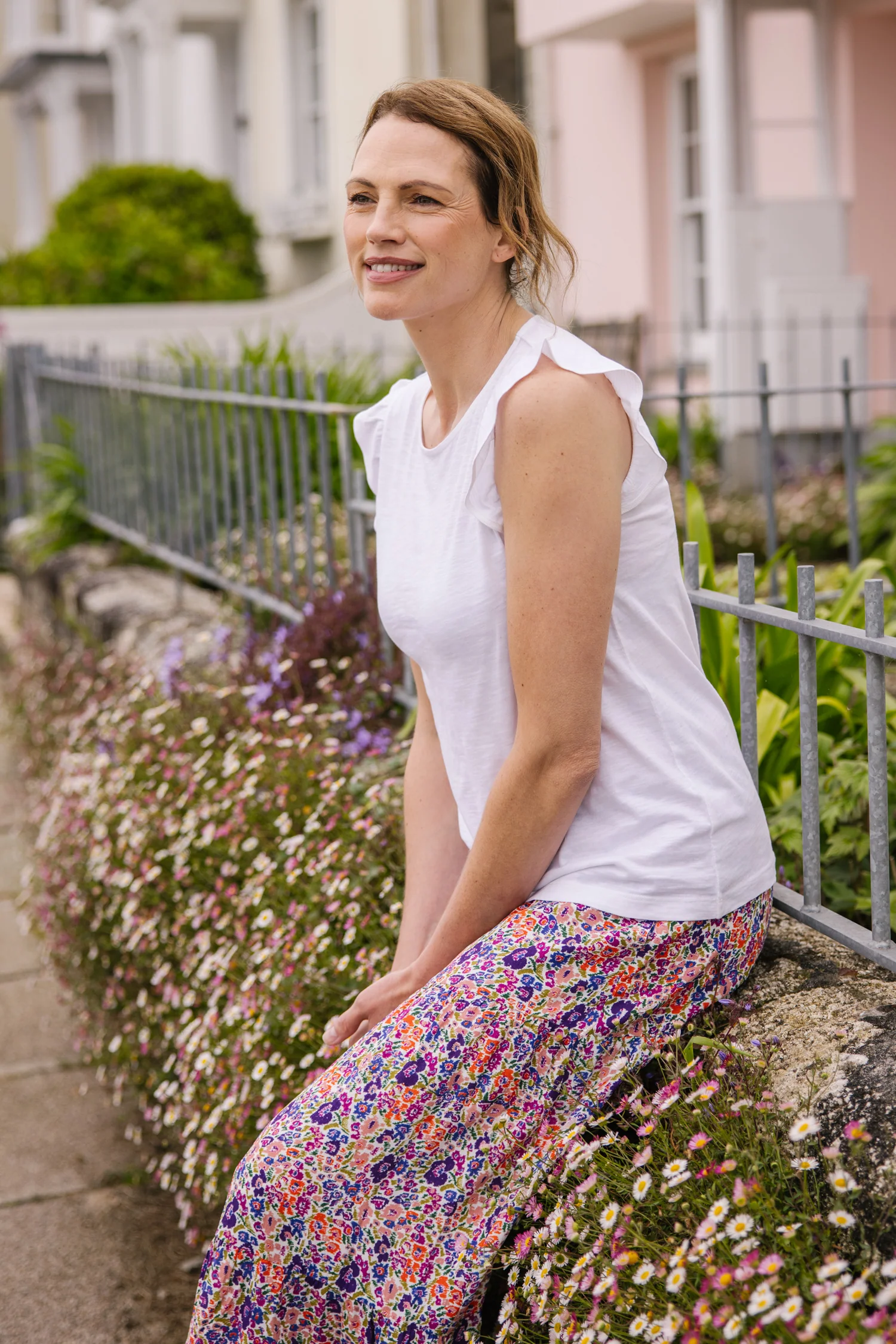 SS25 GOTS Organic Cotton Frill Top - White - Image 4