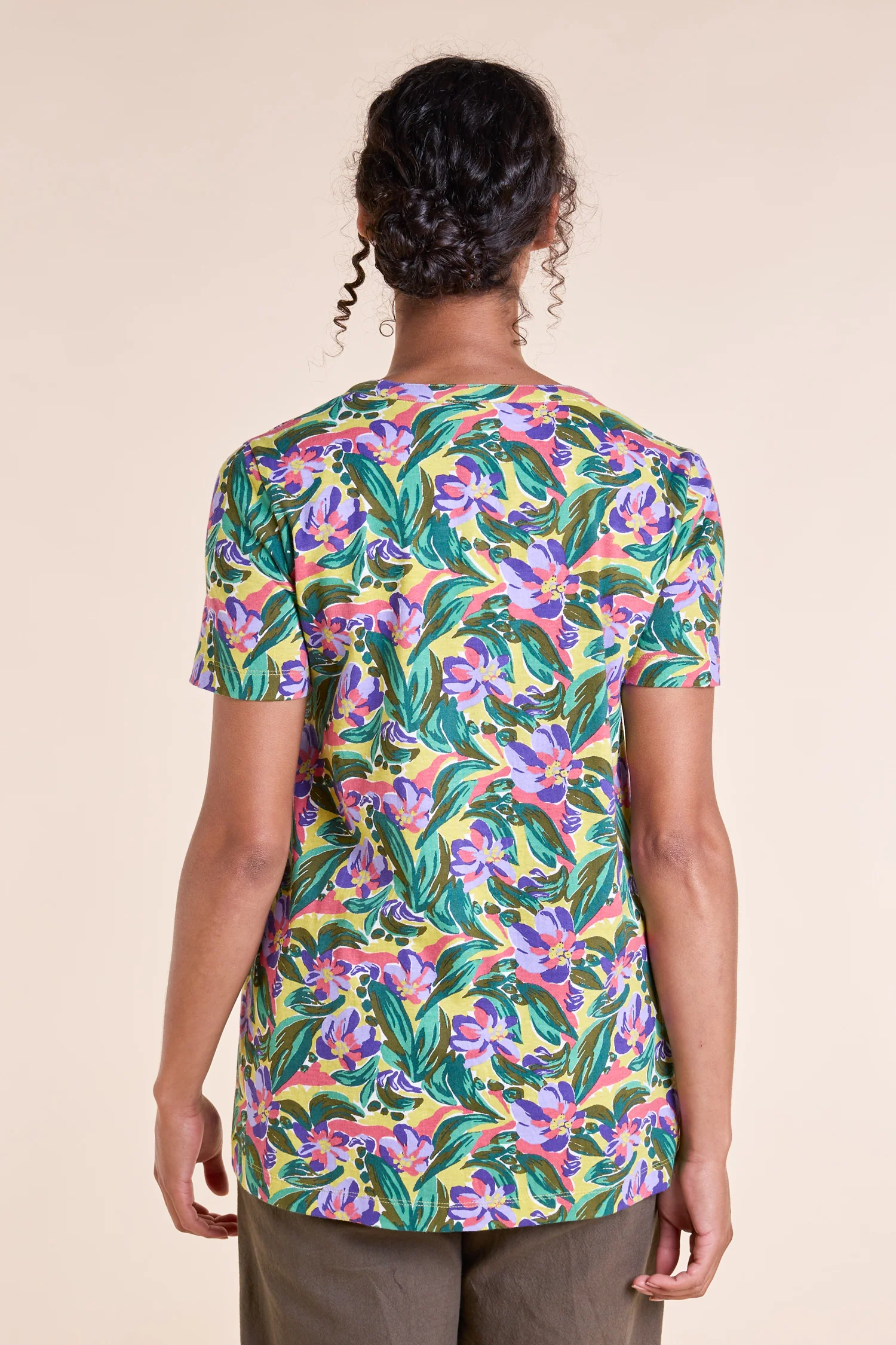 SS25 GOTS Organic Cotton Jersey Fluted Hem Top - Multi - Image 3