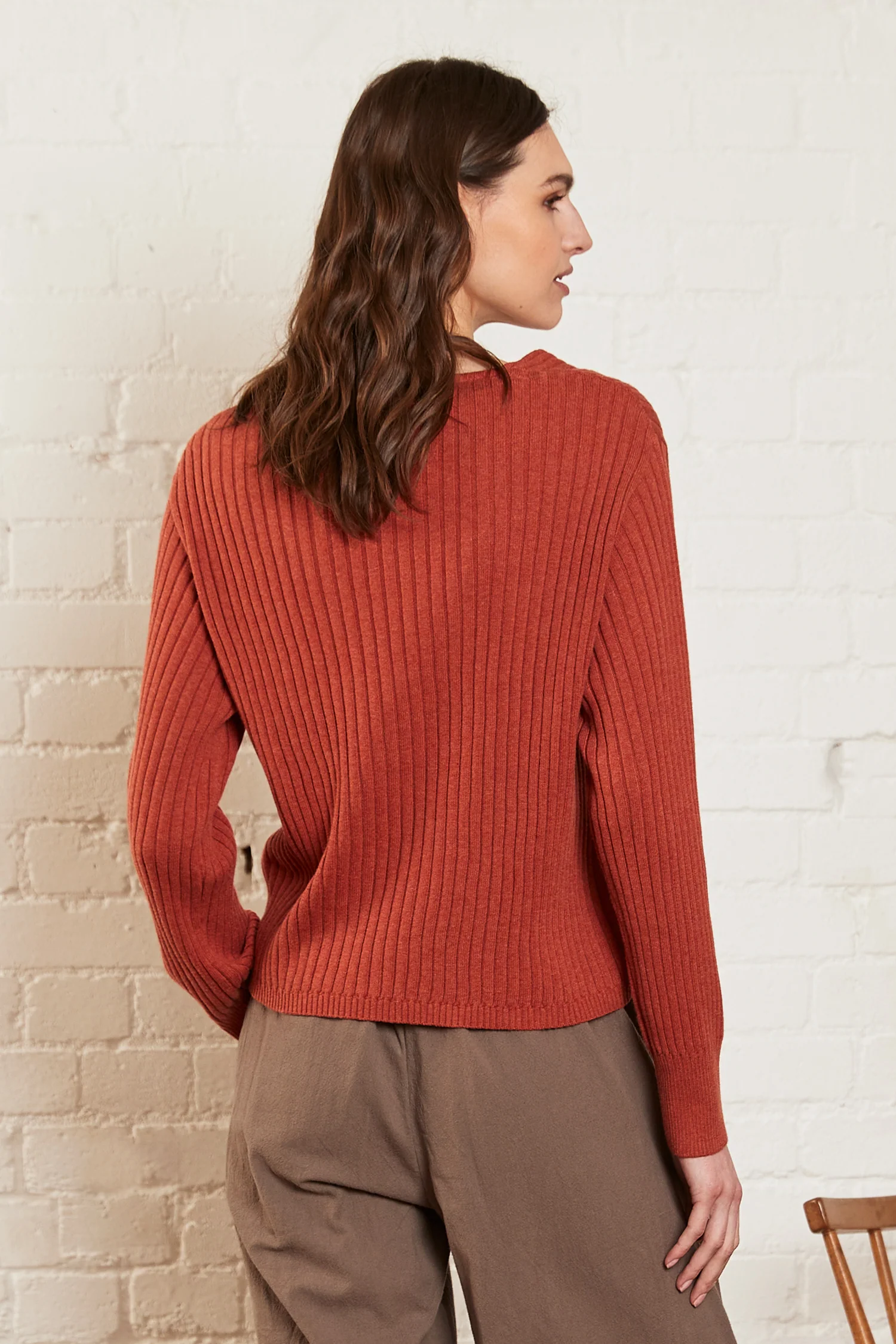 Marl Organic Cotton Cropped Jumper - Image 3