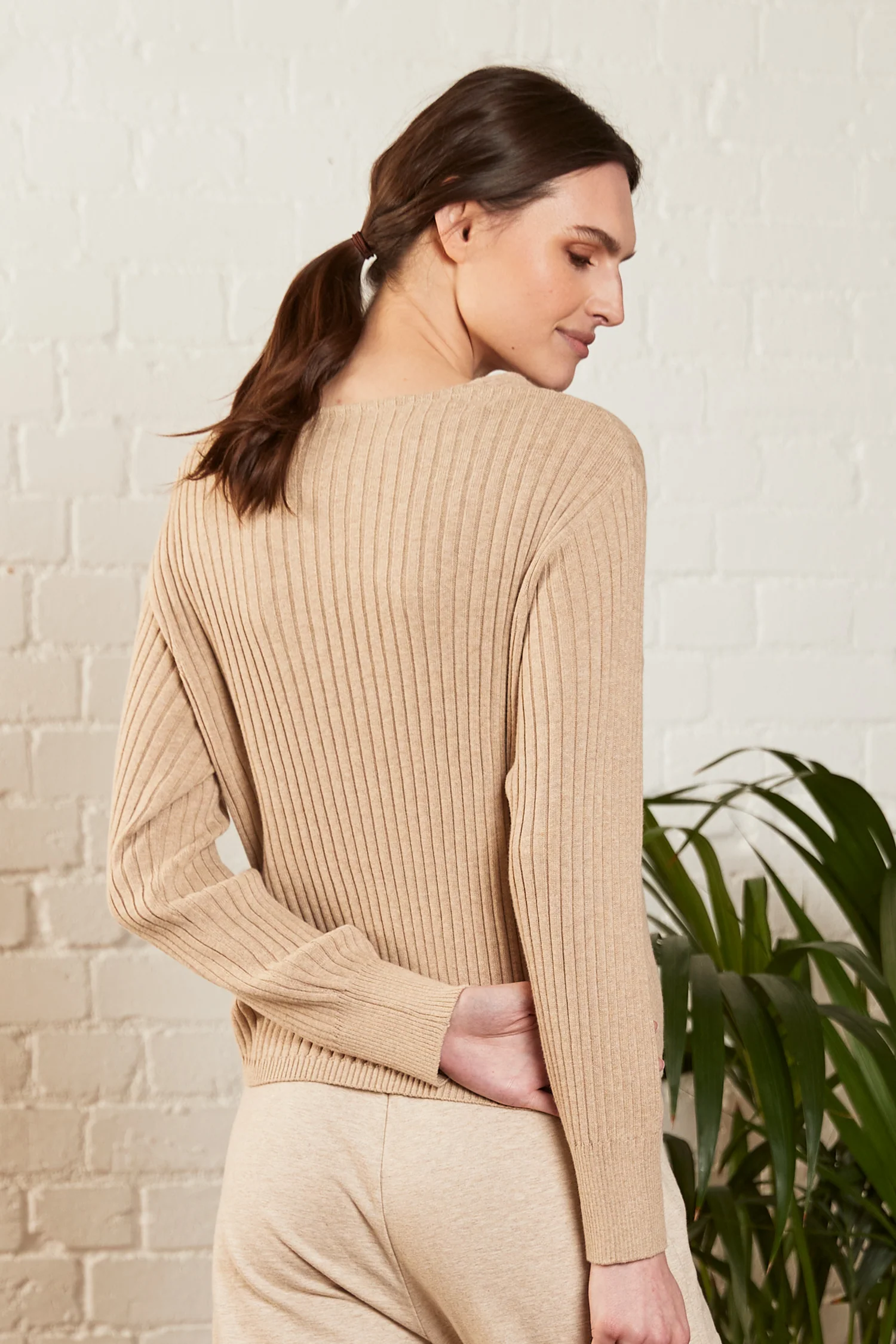 Marl Organic Cotton Cropped Jumper - Image 5
