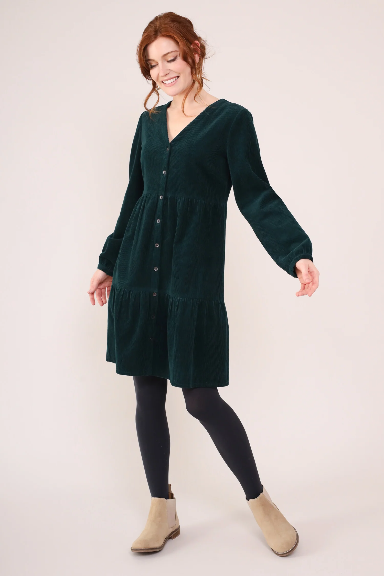 Cotton Chunky Cord Tiered Tunic Dress - Image 3
