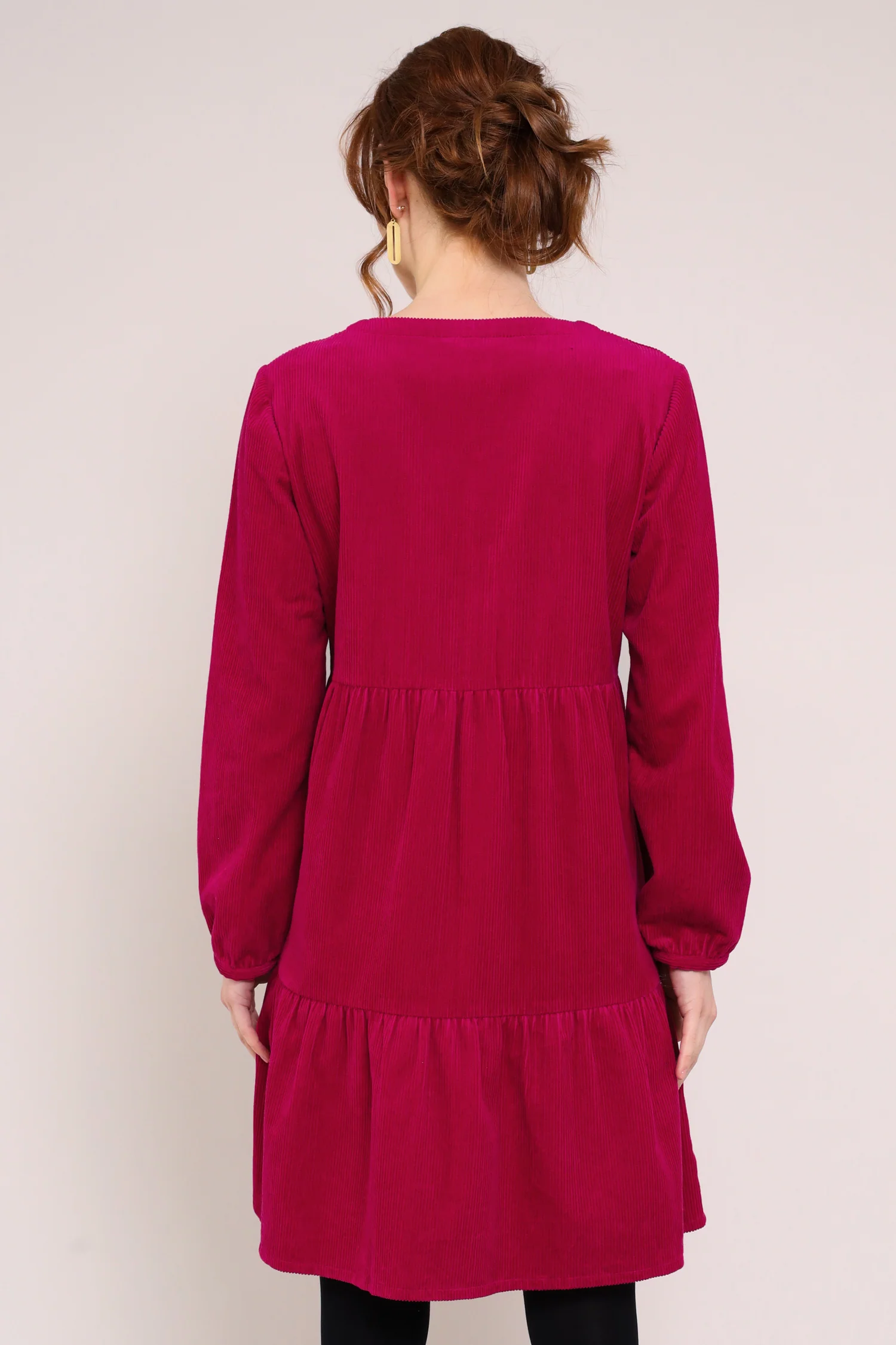 Cotton Chunky Cord Tiered Tunic Dress - Image 6