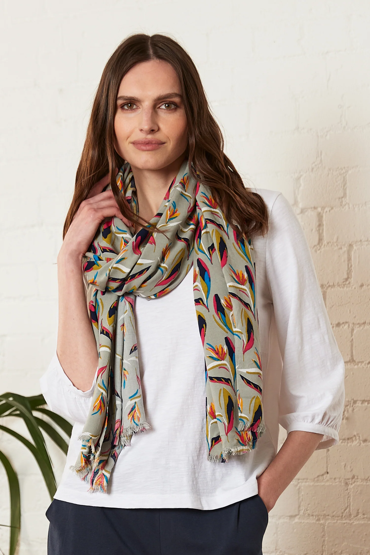 Ecovero Paradise Bloom Printed Sarong Scarf - Image 3