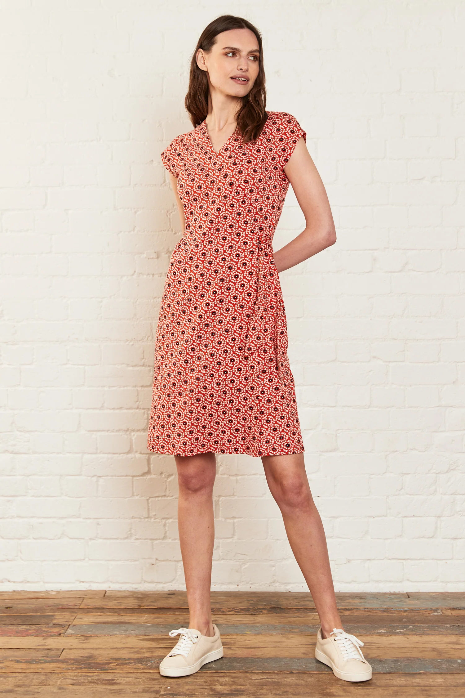 Petal Burst Organic Cotton Wrap Dress - Image 4