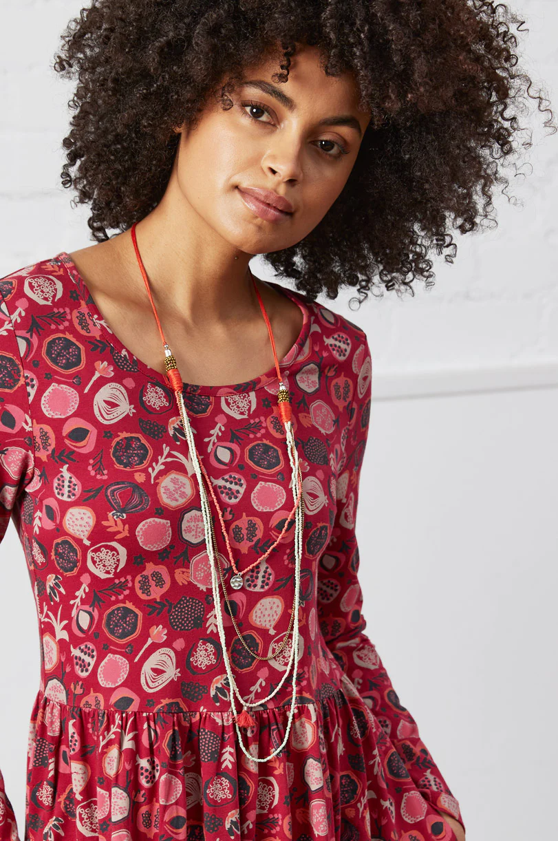 GOTS Organic Cotton Gathered Jersey Tunic Dress - Image 2