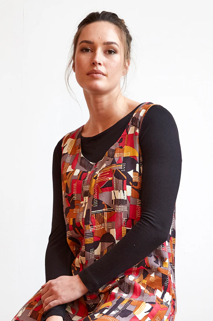 Textured Tencel Midi Pinafore Dress - Image 3