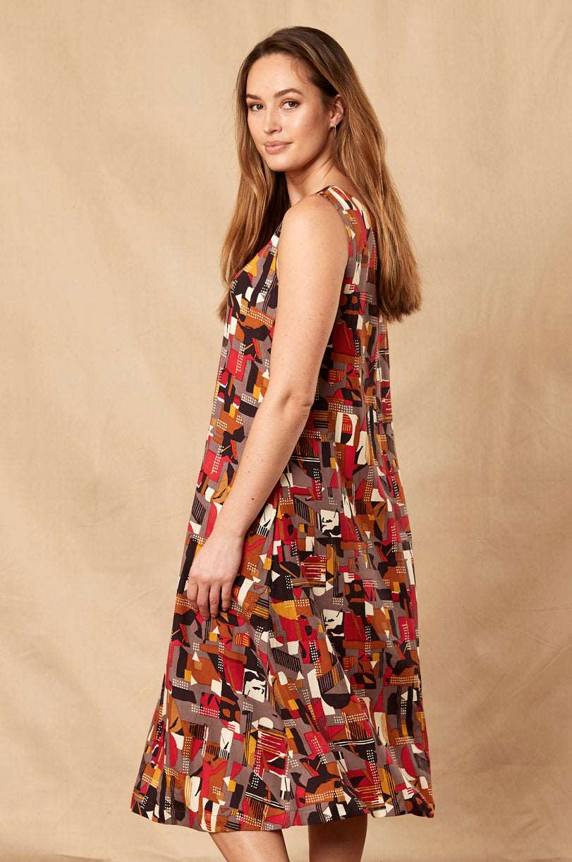 Textured Tencel Midi Pinafore Dress - Image 5