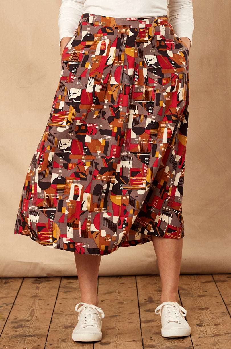 Textured Lyocell Midi Skirt - Image 3
