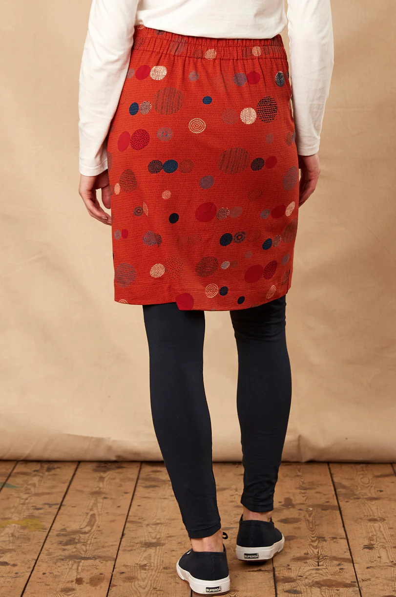 Cotton Orb Print Straight Skirt - Image 3