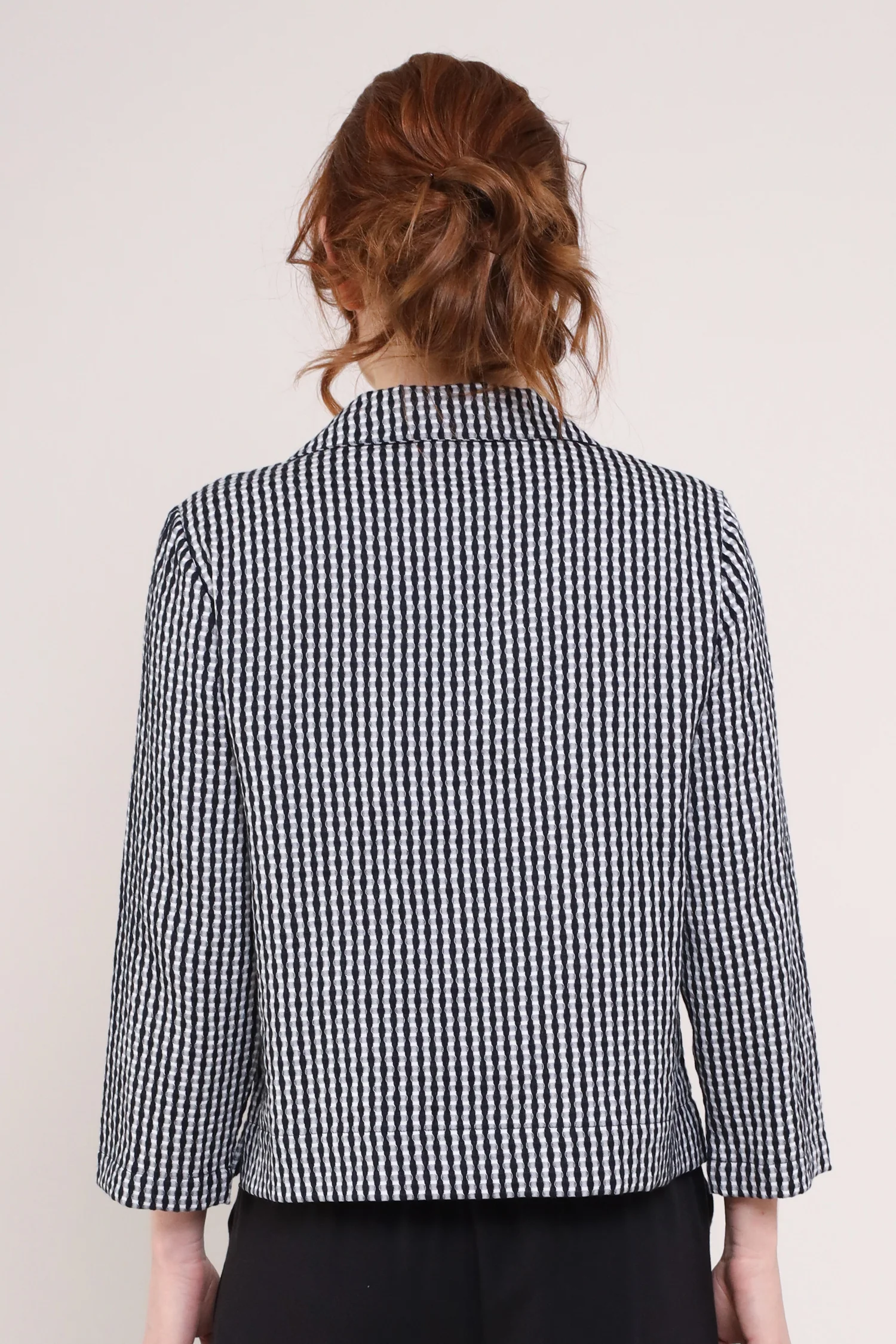 Cotton Check Collar Top - Image 3
