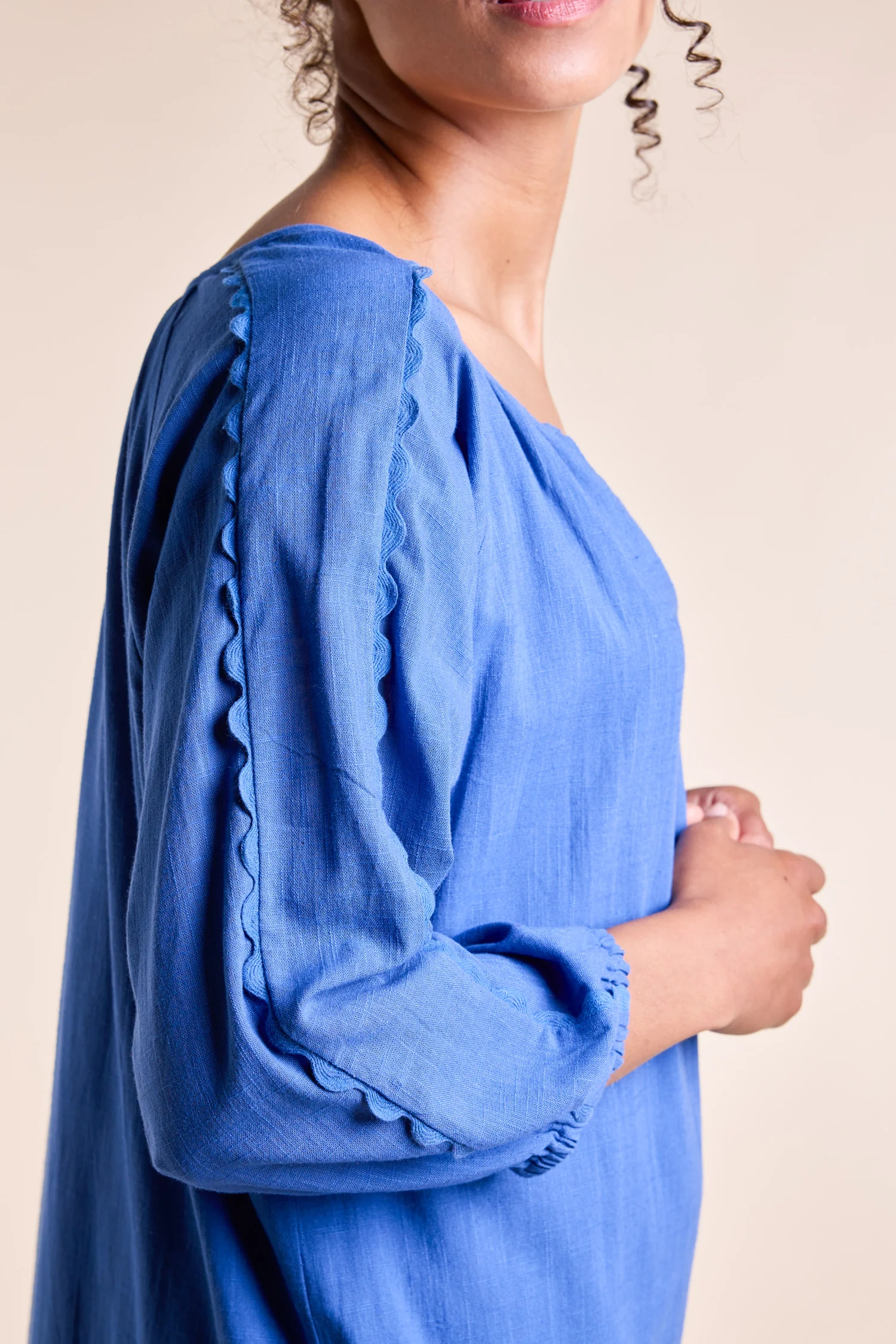 SS25 Scallop Trim Tunic Dress - China - Image 3