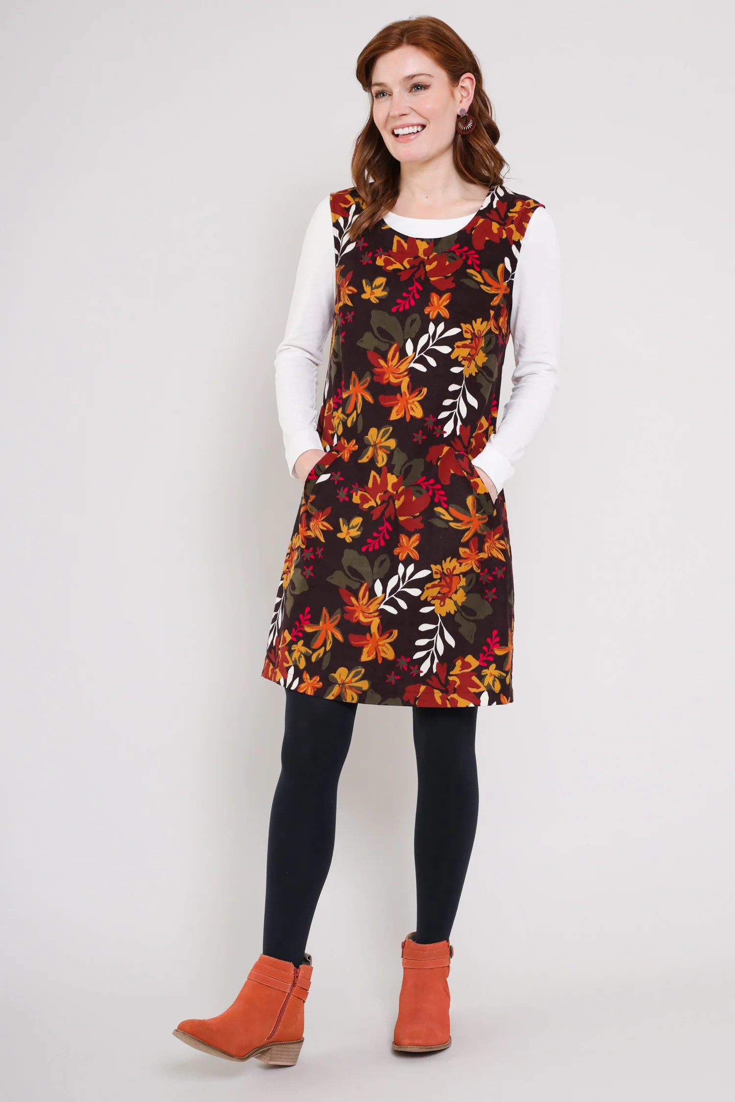 Cotton Cord Pinafore Dress - Image 3